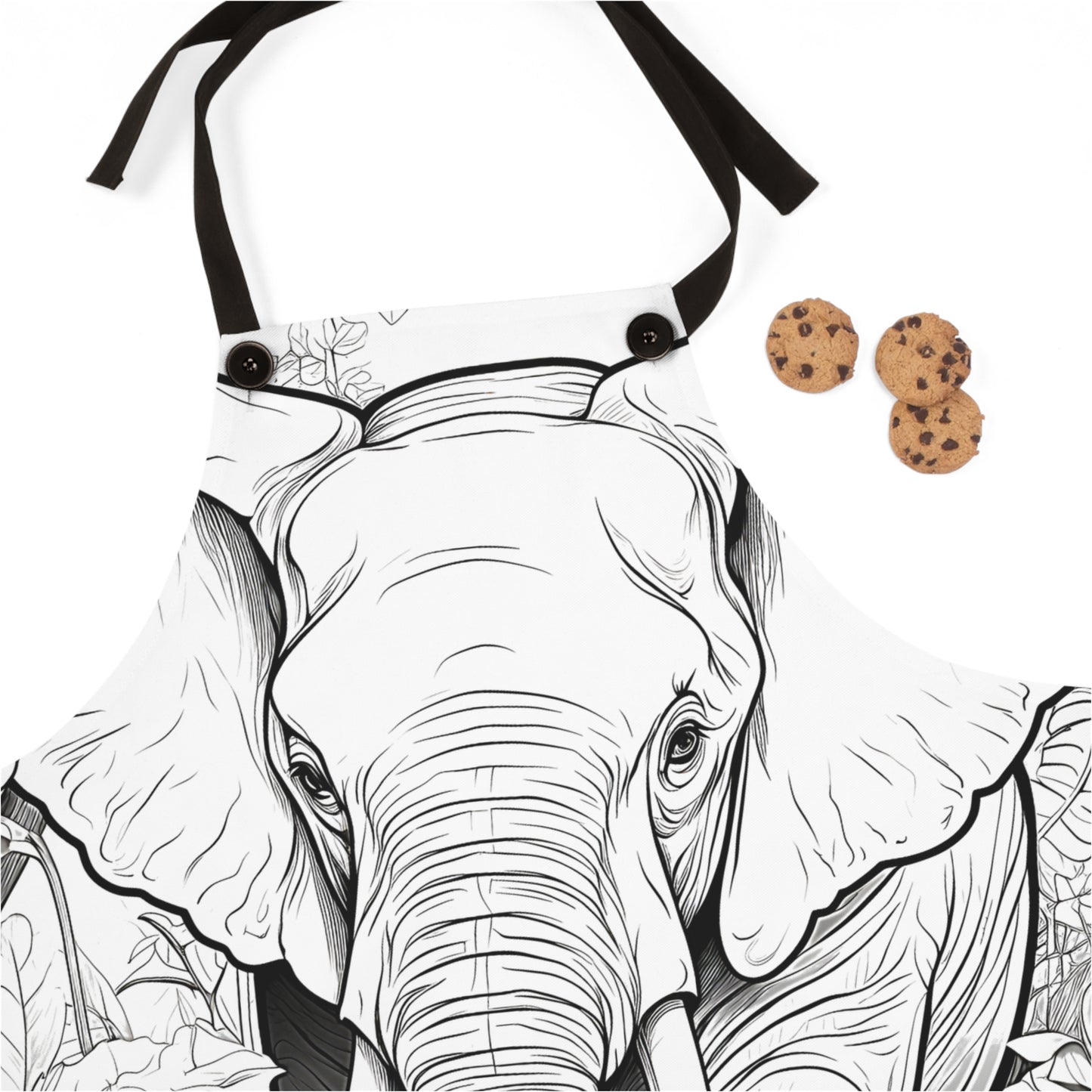 Apron Coloring Kit with 10 Fabric Markers - Jungle Elephant