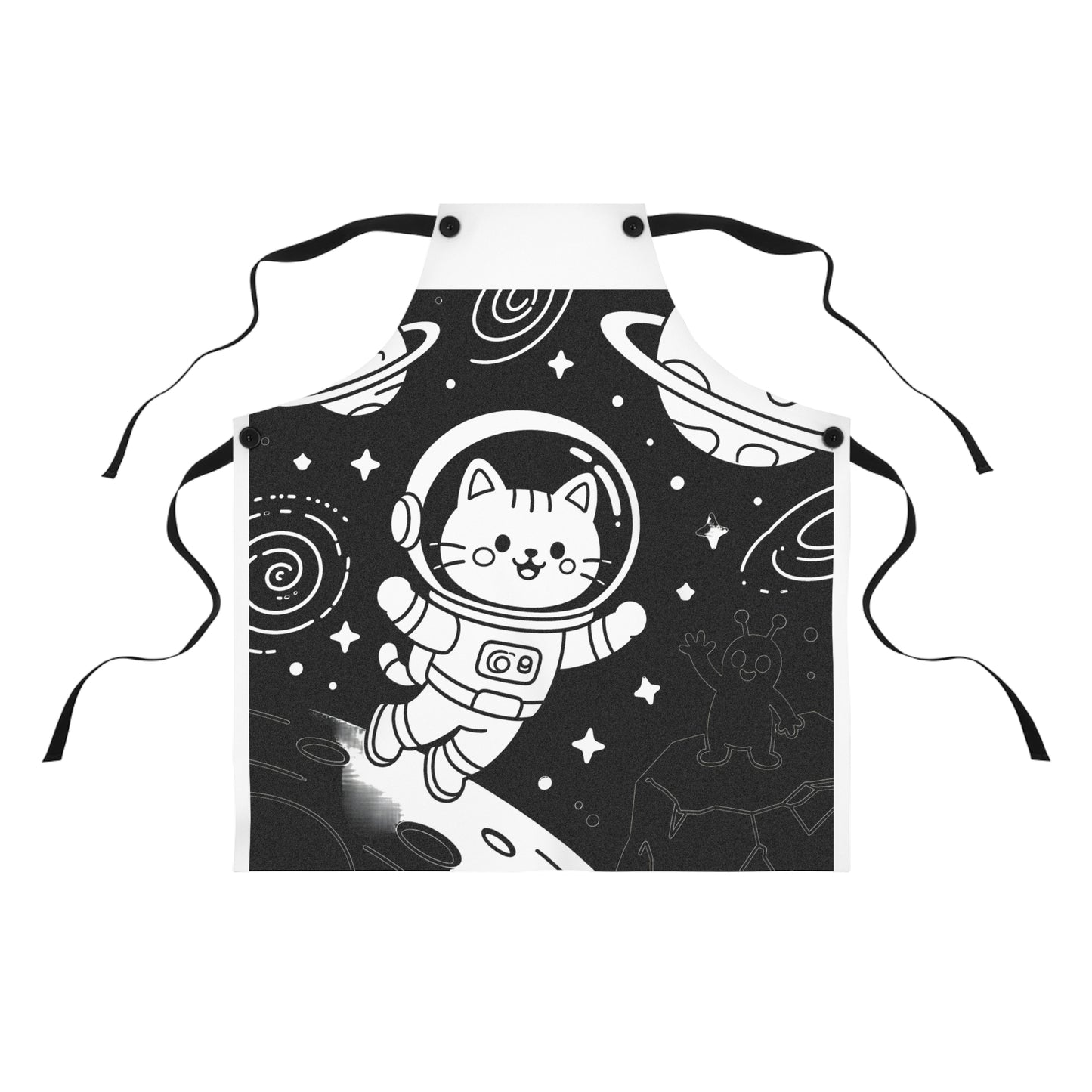 Apron Coloring Kit with 10 Fabric Markers - Cat Astronaut