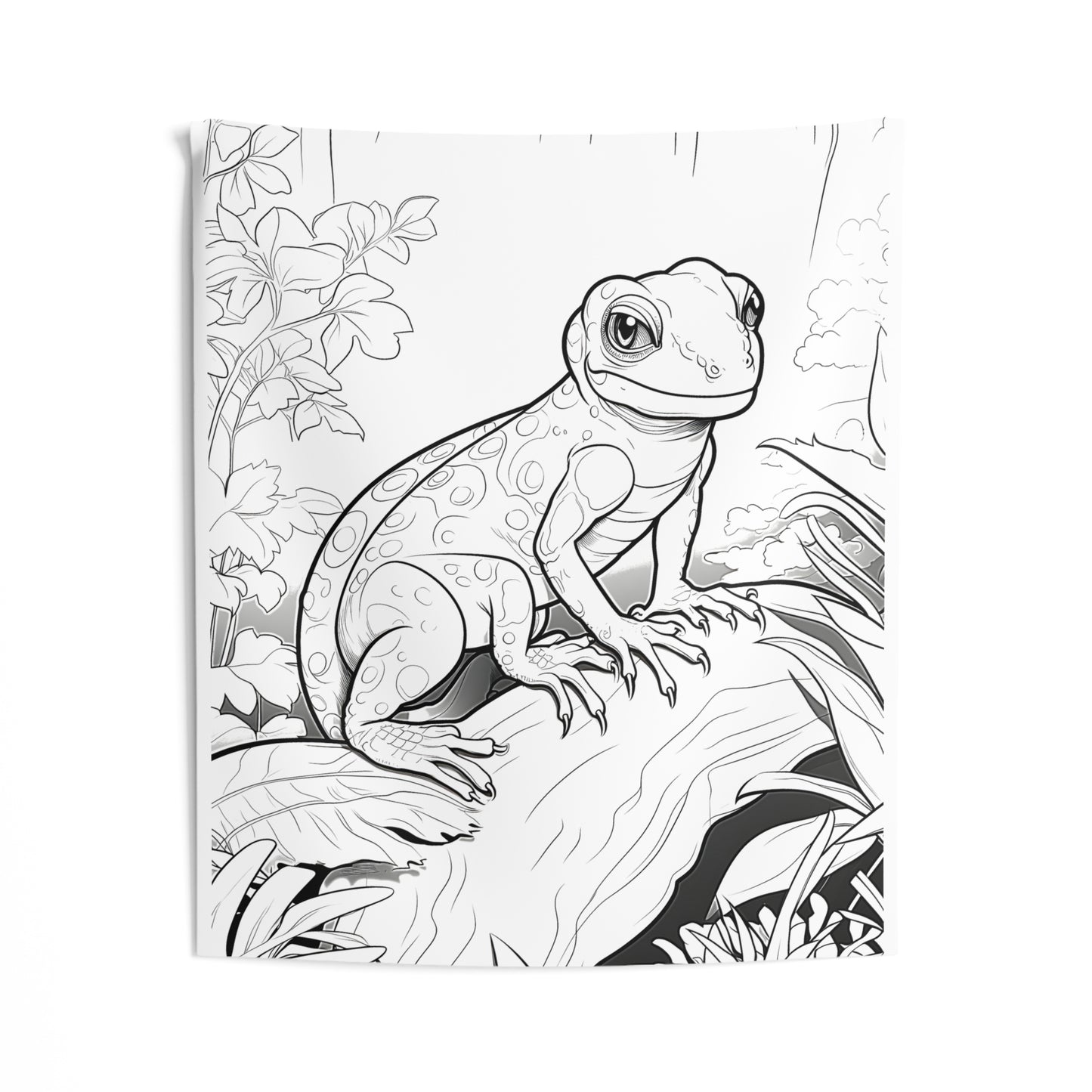 Indoor Wall Tapestries Coloring Kit with 10 Fabric Markers - Lizard