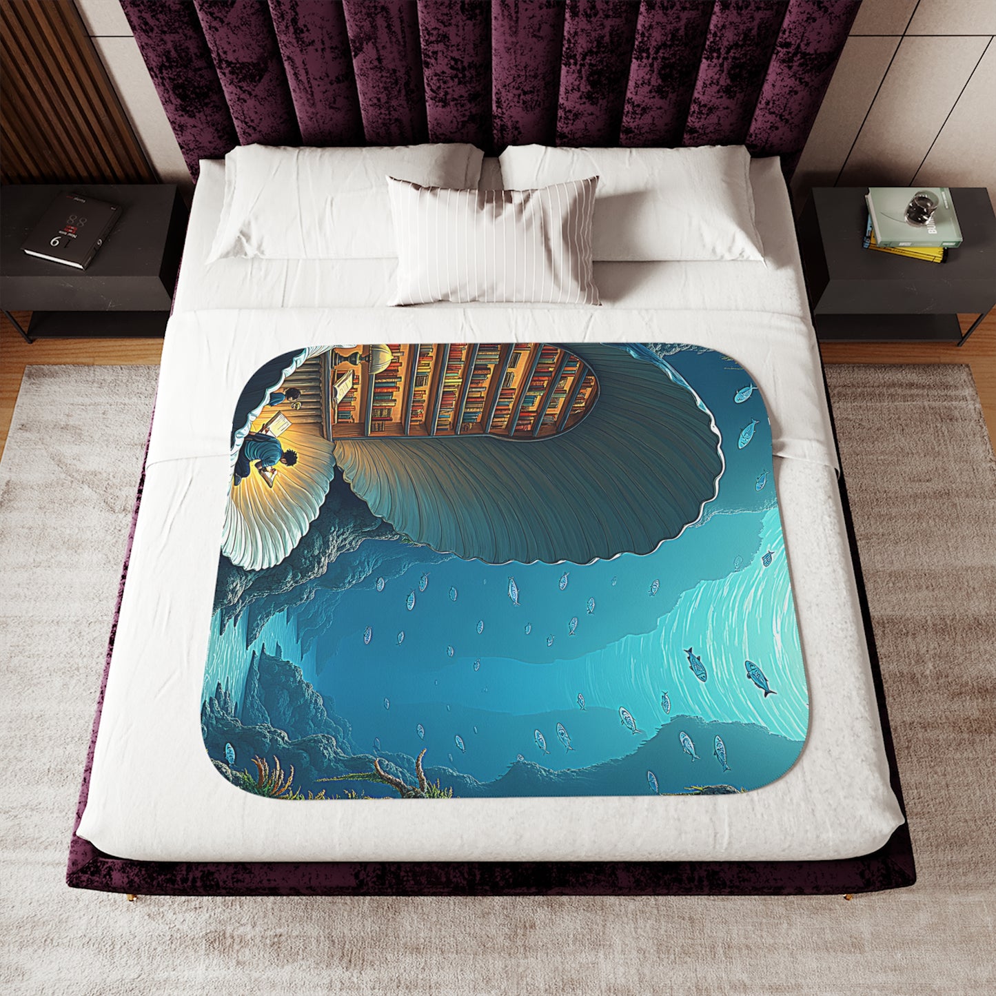 Blanket Colorful Graphic Design - Underwater Library