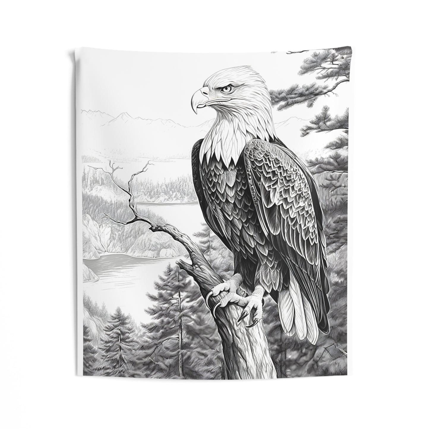 Indoor Wall Tapestries Coloring Kit with 10 Fabric Markers - Eagle