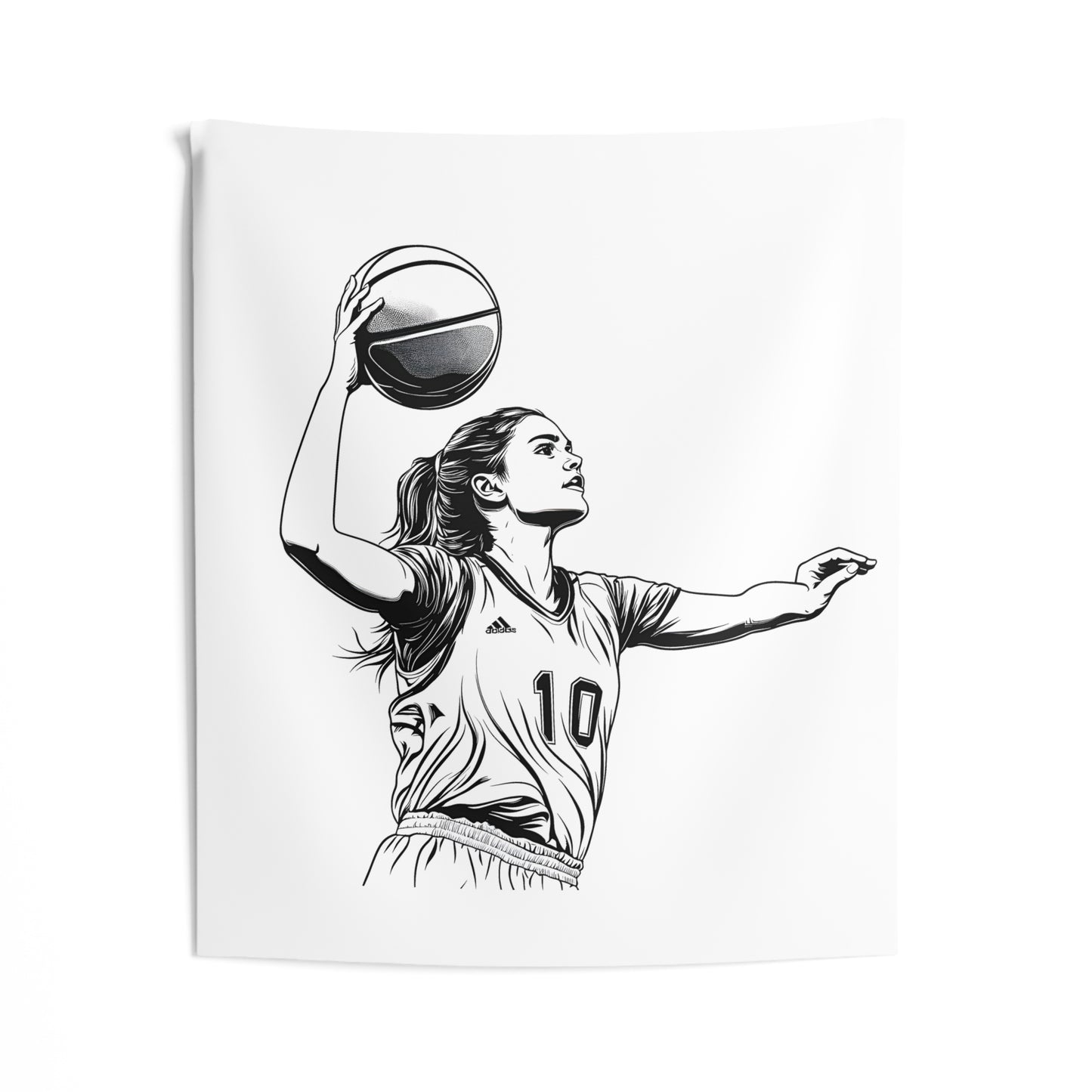 Indoor Wall Tapestries Coloring Kit with 10 Fabric Markers - Basketball