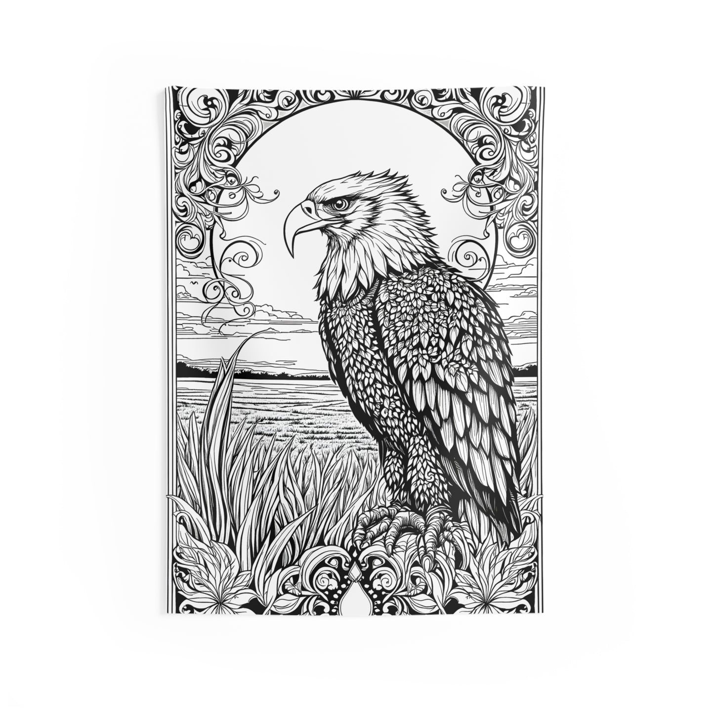 Indoor Wall Tapestries Coloring Kit with 10 Fabric Markers - Eagle