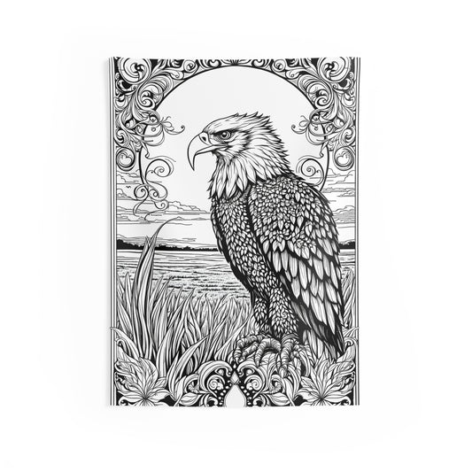 Indoor Wall Tapestries Coloring Kit with 10 Fabric Markers - Eagle