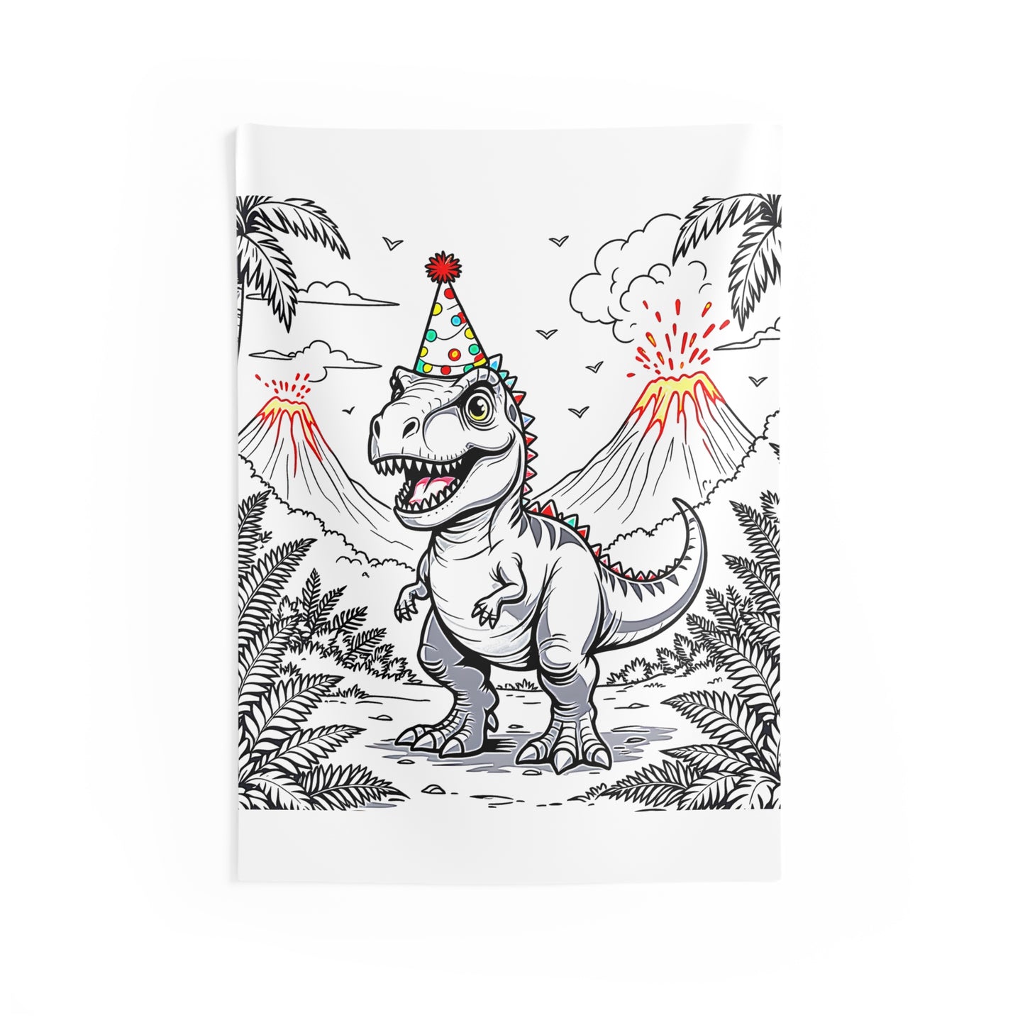 Indoor Wall Tapestries Colorful Graphic Design - Dinosaur Party