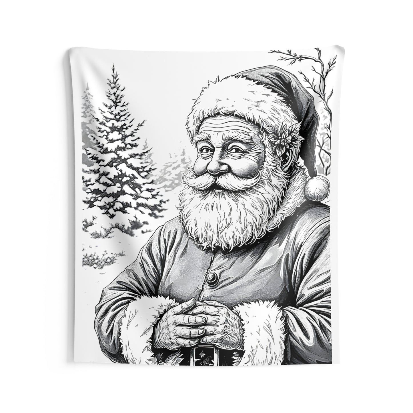 Indoor Wall Tapestries Coloring Kit with 10 Fabric Markers - Santa Claus