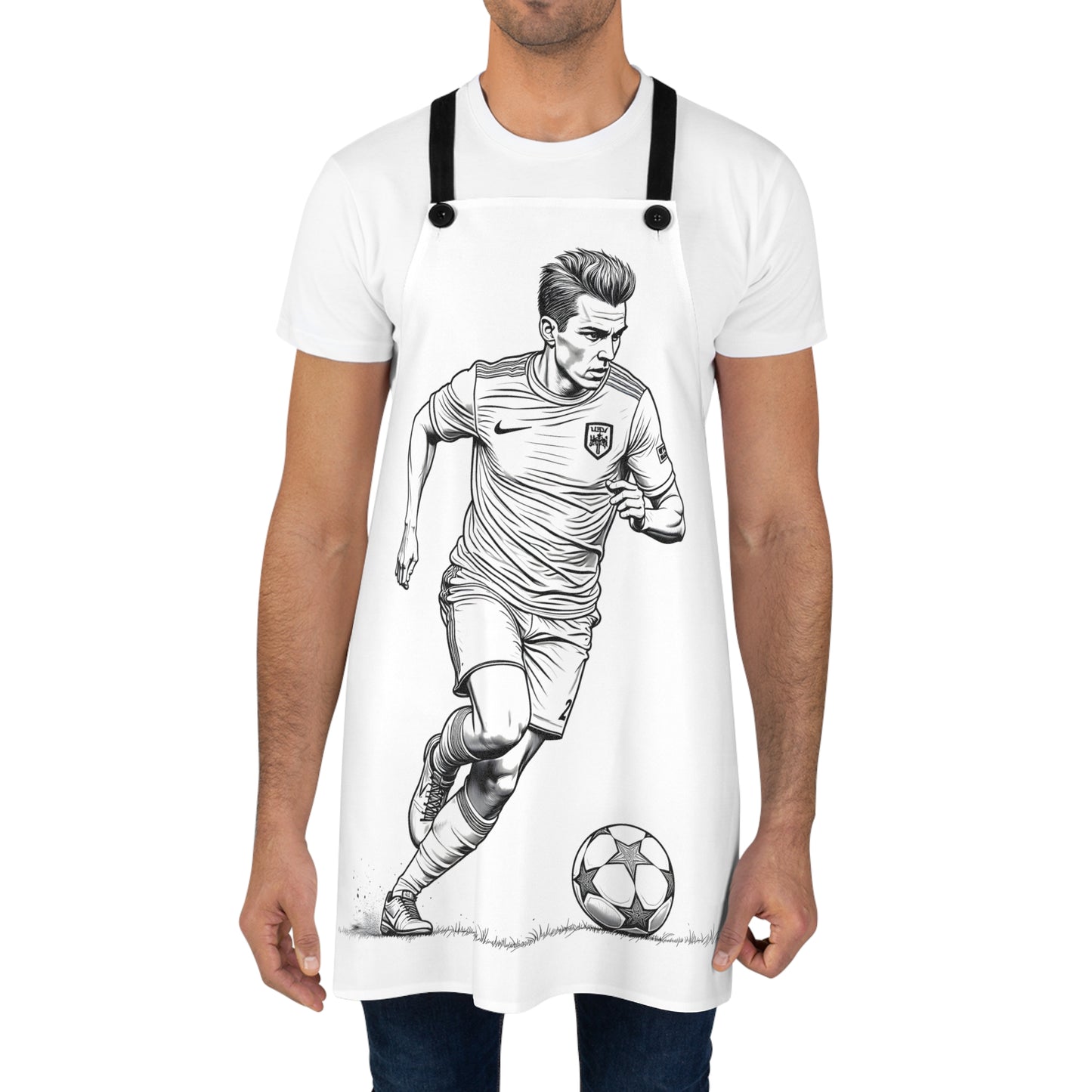 Apron Coloring Kit with 10 Fabric Markers - Soccer Player