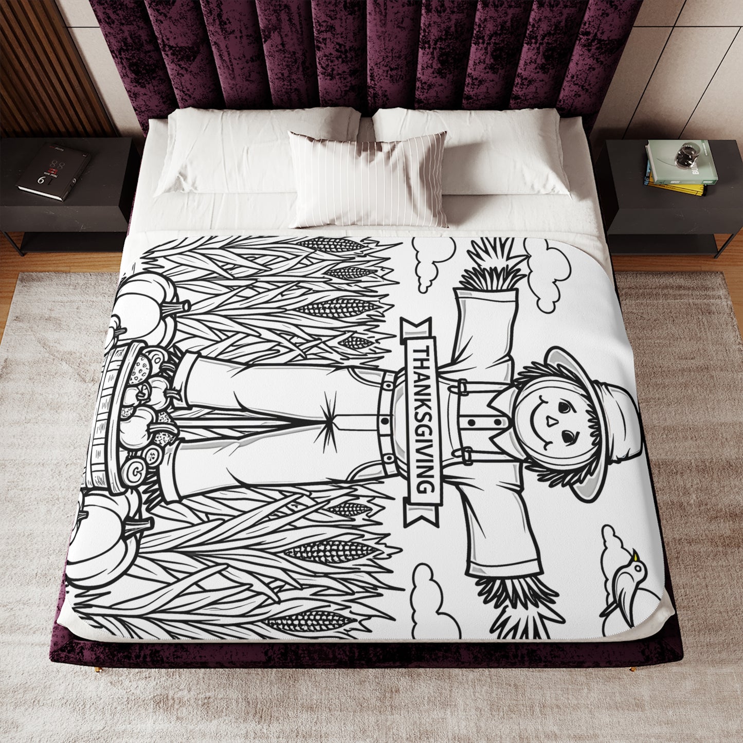 Blanket Coloring Kit with 10 Fabric Markers - Thanksgiving