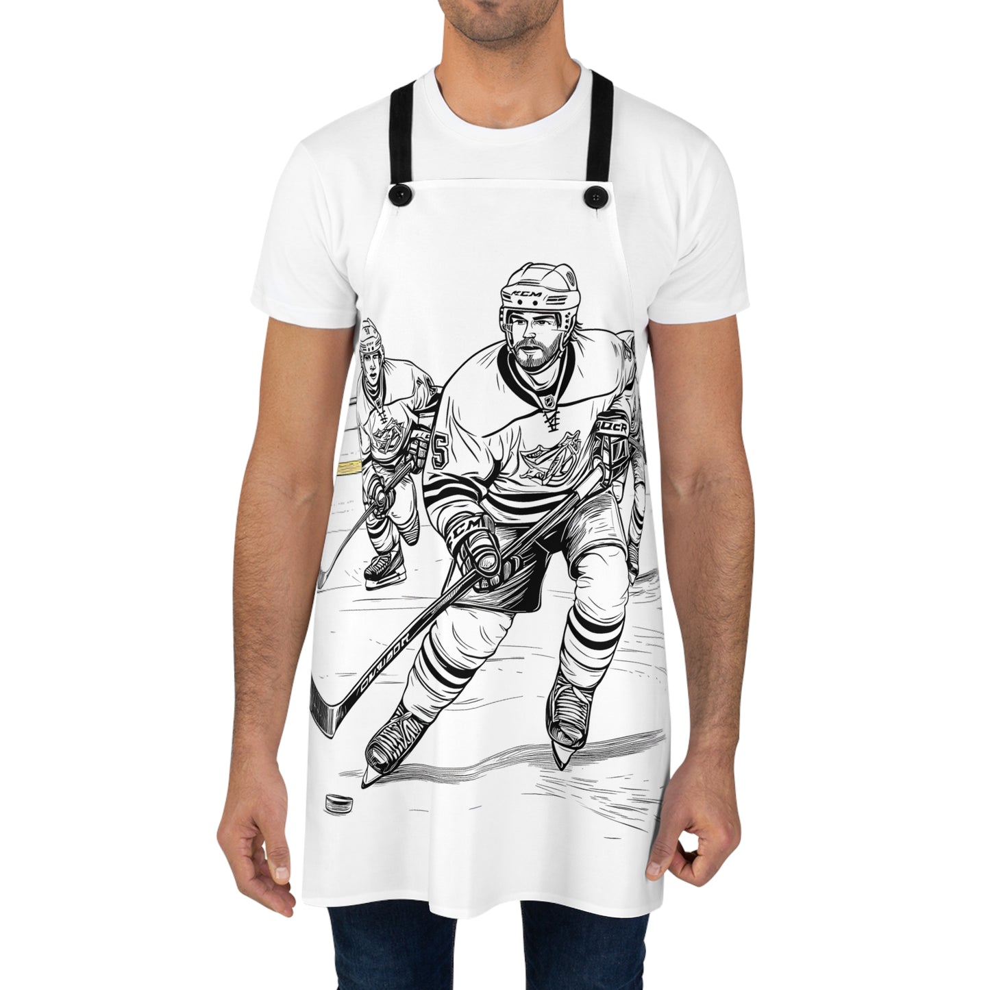 Apron Coloring Kit with 10 Fabric Markers - Ice Hockey