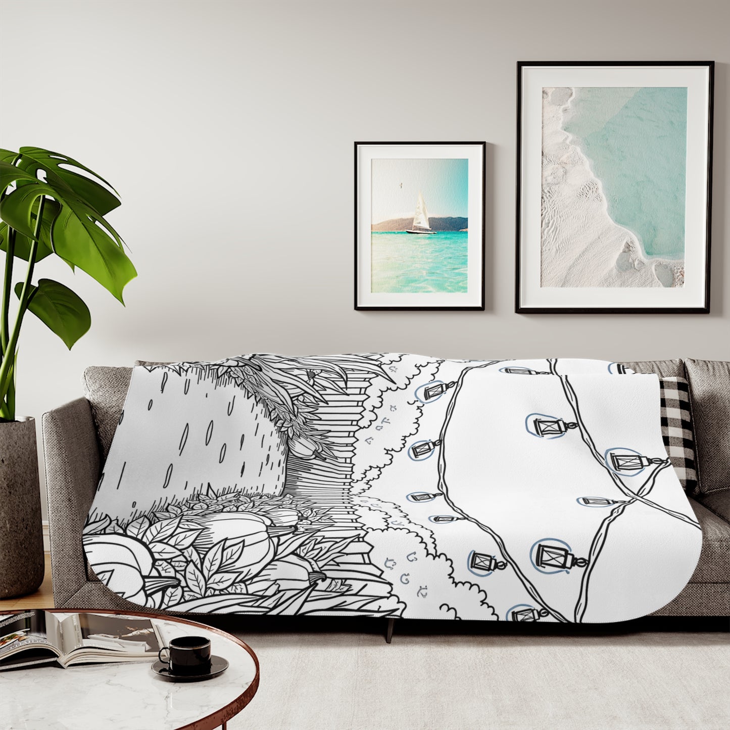 Blanket Coloring Kit with 10 Fabric Markers - Pumpkin Pathway