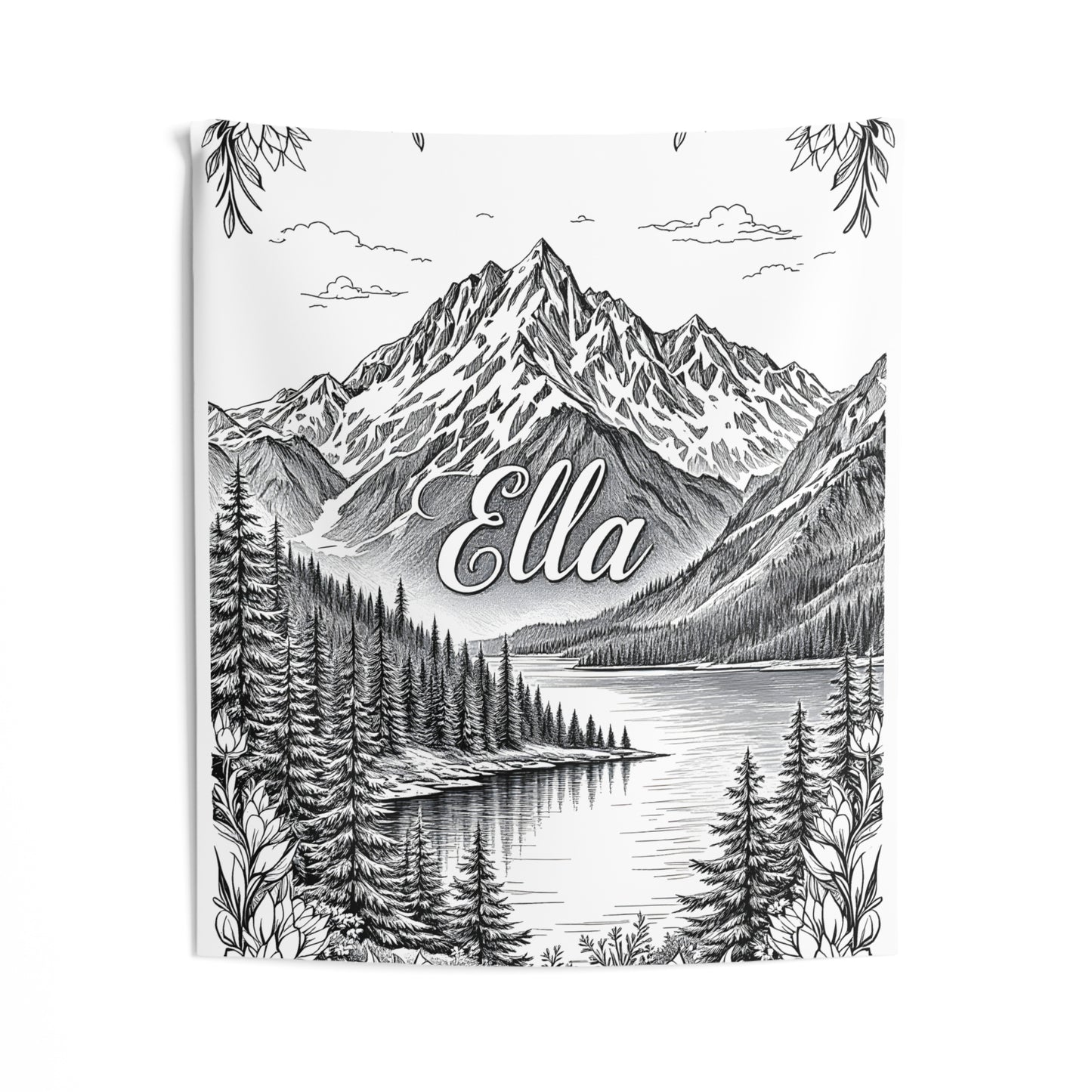 Indoor Wall Tapestries Coloring Kit with 10 Fabric Markers - Mountain