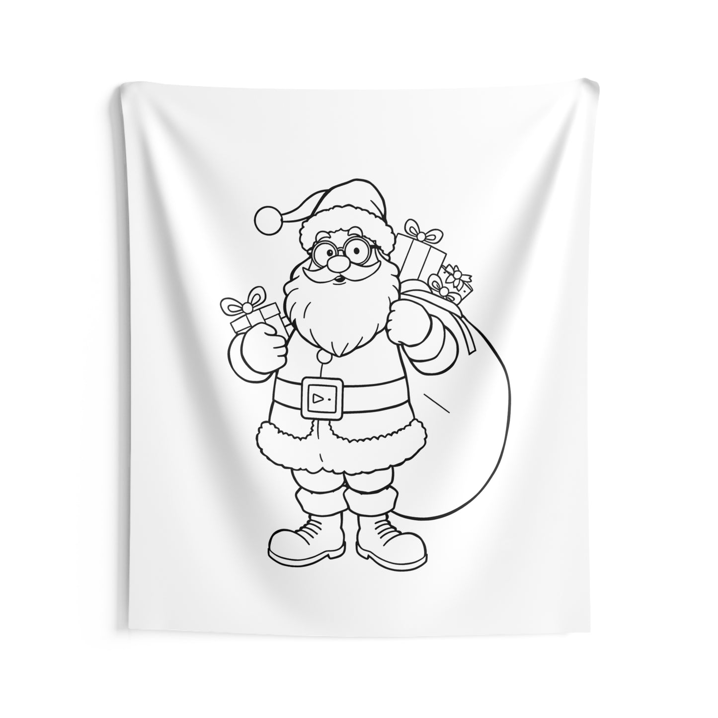 Indoor Wall Tapestries Coloring Kit with 10 Fabric Markers - Santa Claus