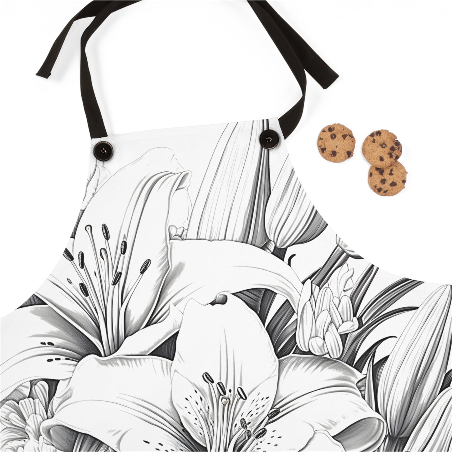 Apron Coloring Kit with 10 Fabric Markers - Lilies