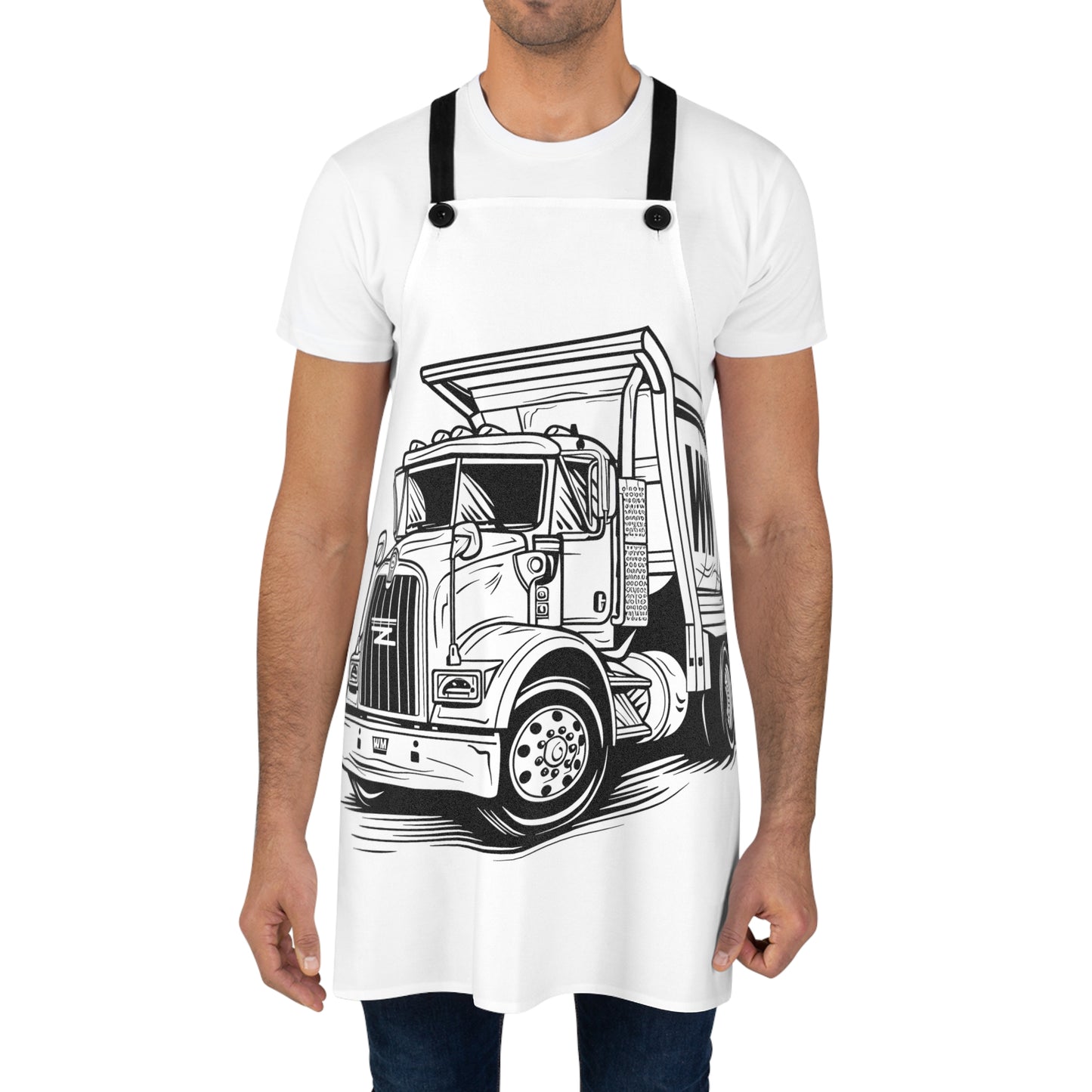 Apron Coloring Kit with 10 Fabric Markers - Garbage Truck