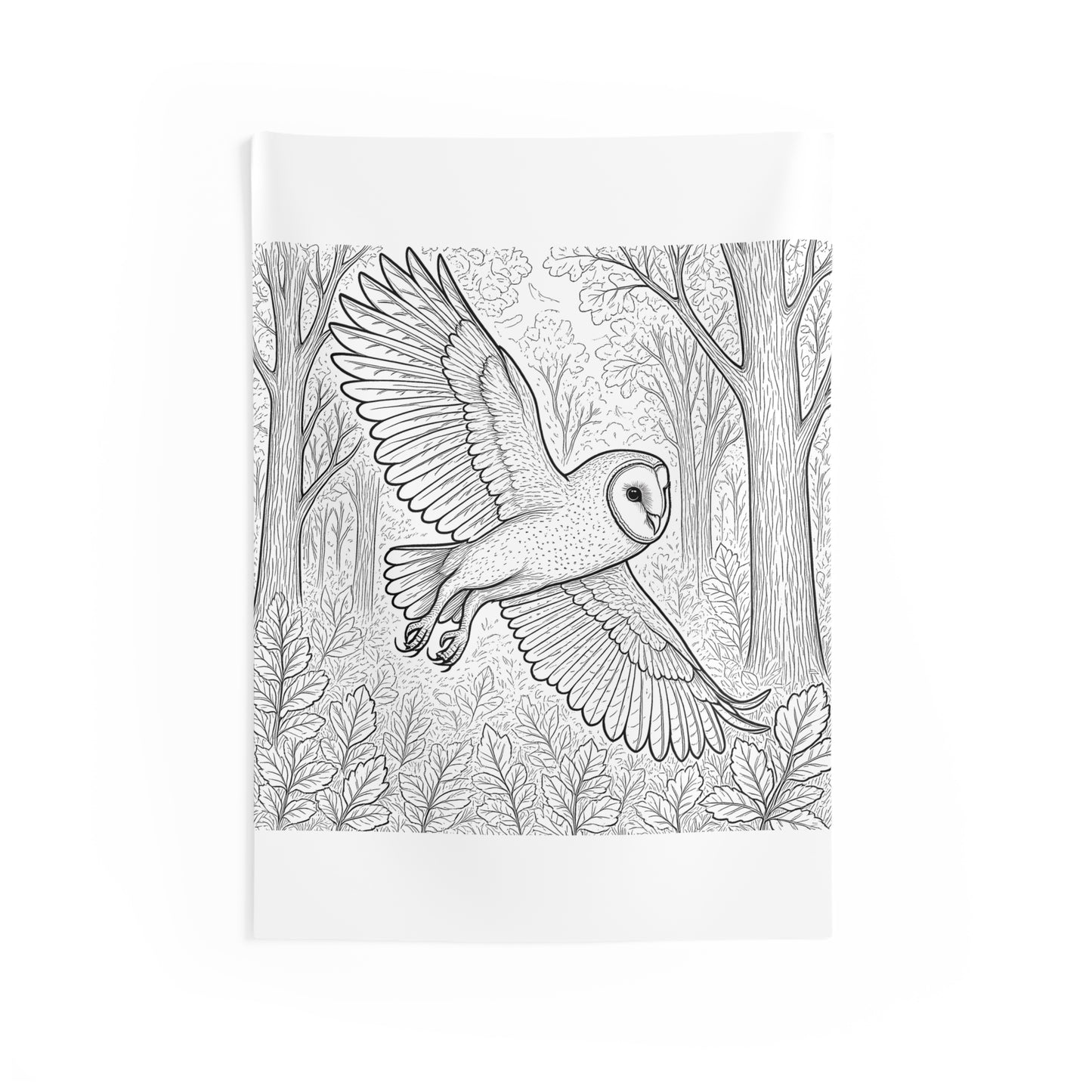 Indoor Wall Tapestries Coloring Kit with 10 Fabric Markers - Barn Owl