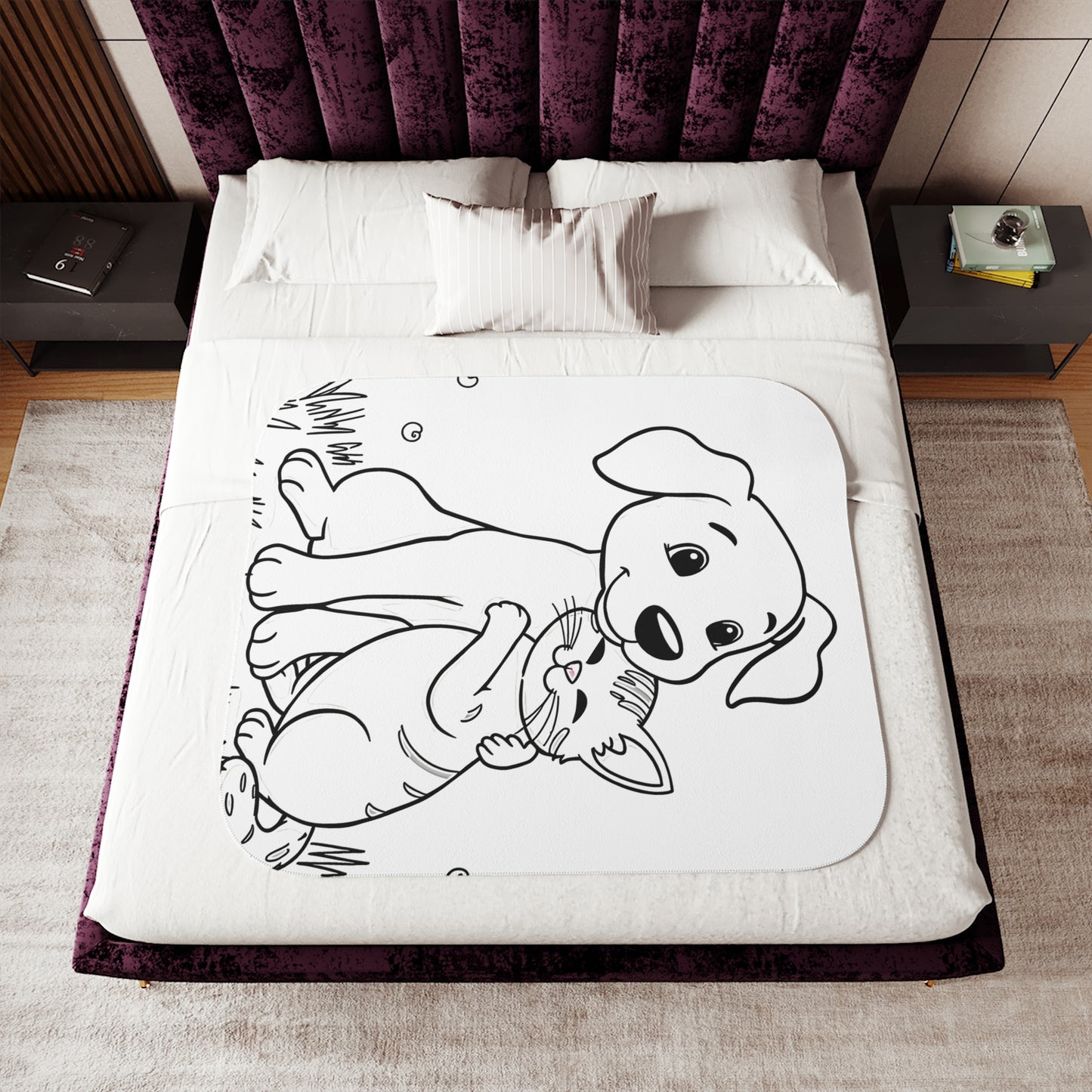 Blanket Coloring Kit with 10 Fabric Markers - Dog and Cat