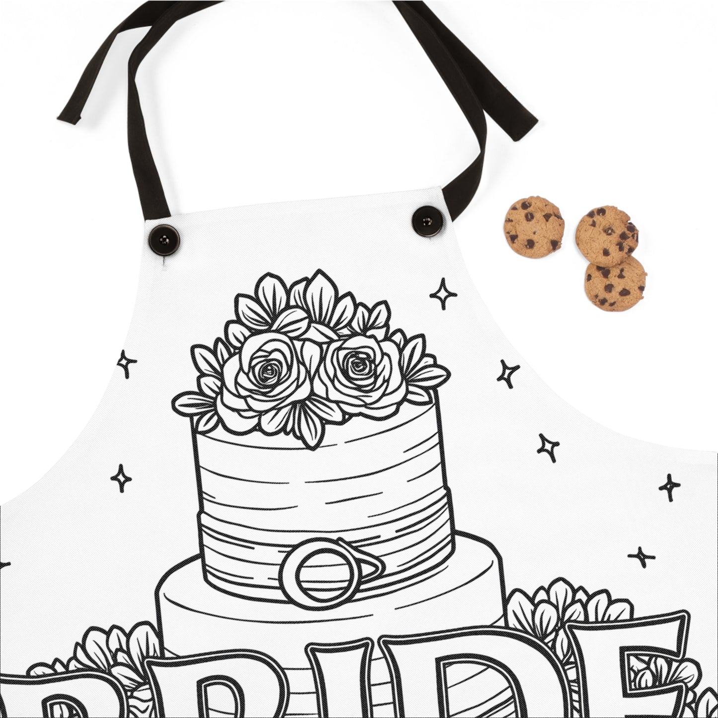 Apron Coloring Kit with 10 Fabric Markers - Bride Cake