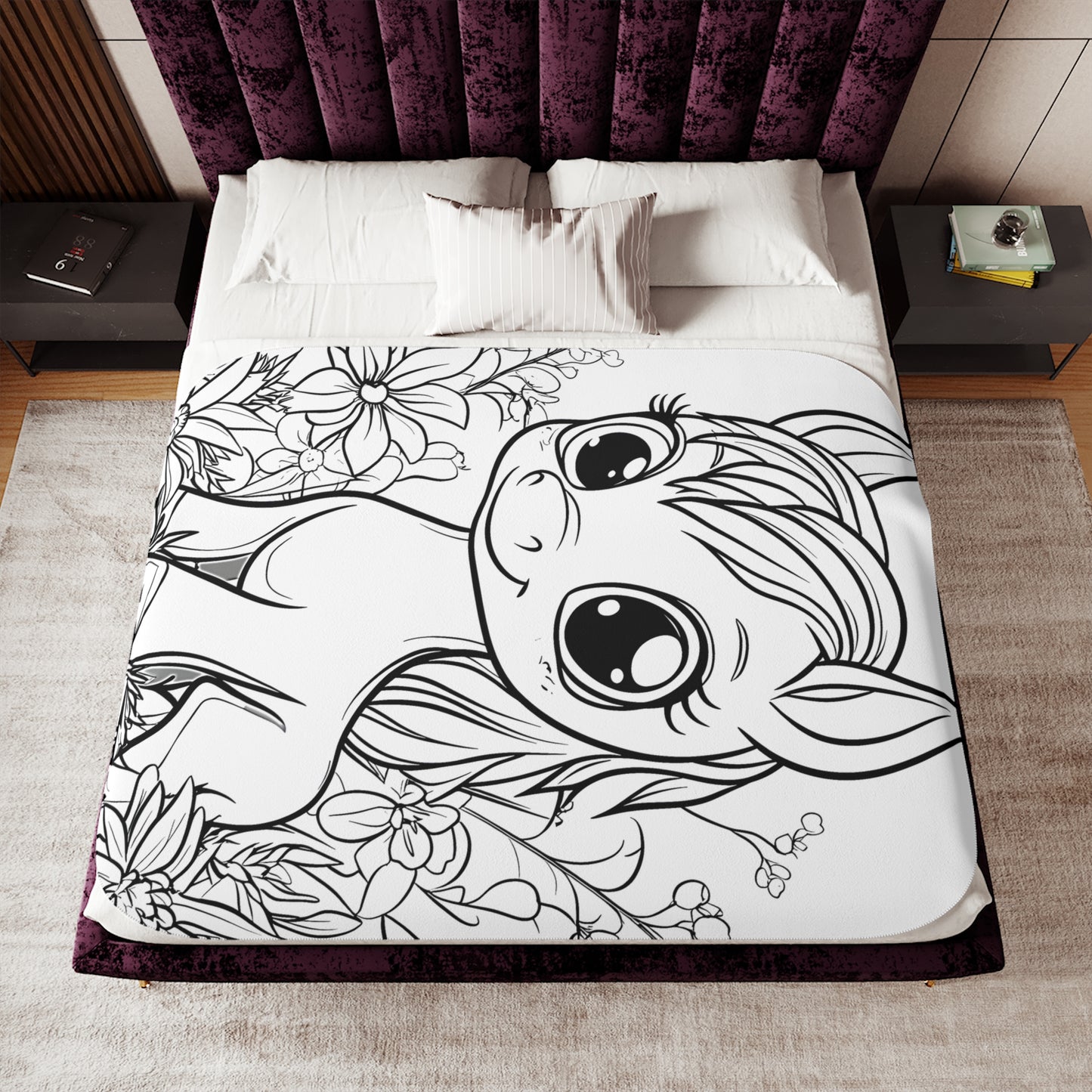 Blanket Coloring Kit with 10 Fabric Markers - Cute Pony