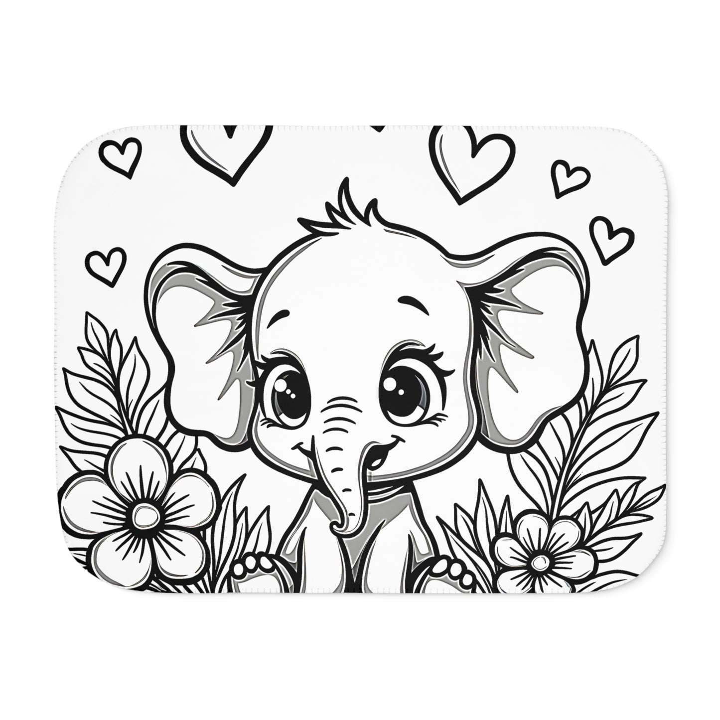 Blanket Coloring Kit with 10 Fabric Markers - Cute Elephant