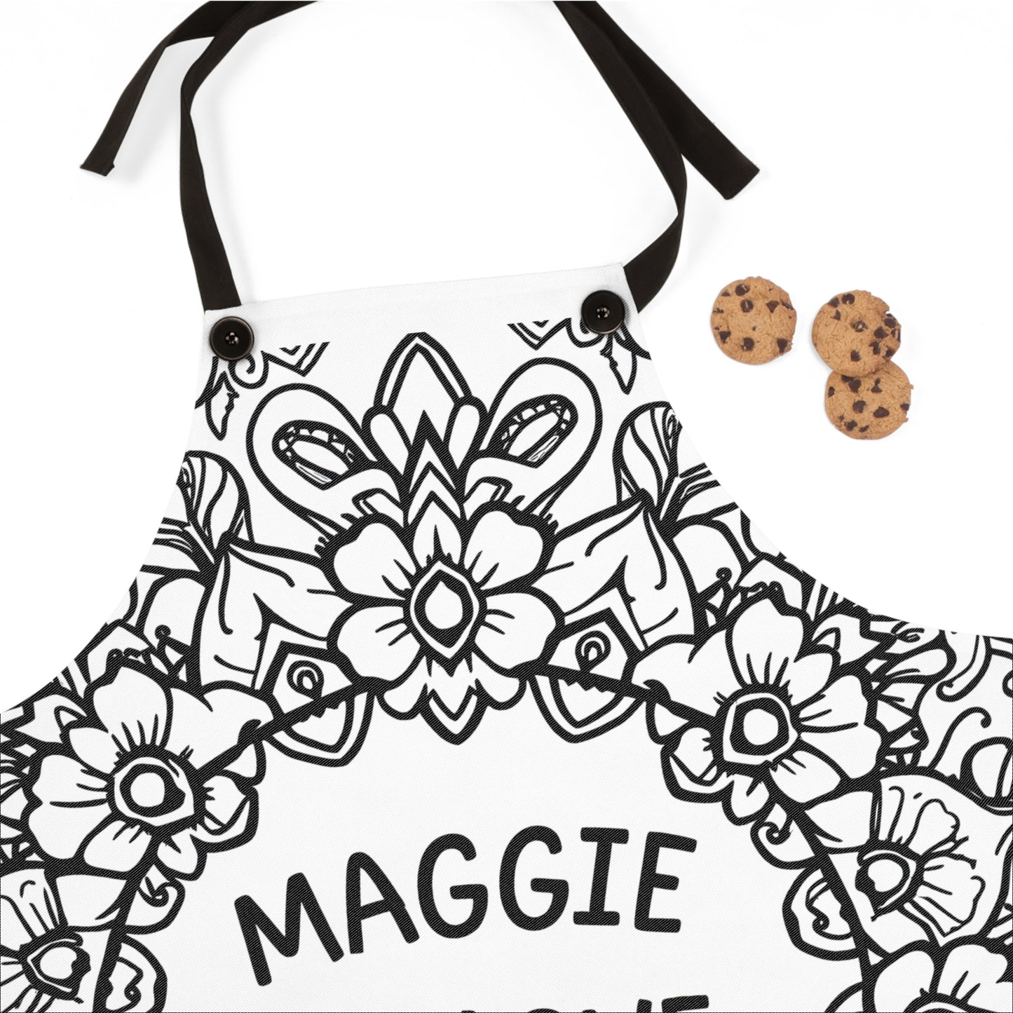 Apron Coloring Kit with 10 Fabric Markers - Floral Mandala