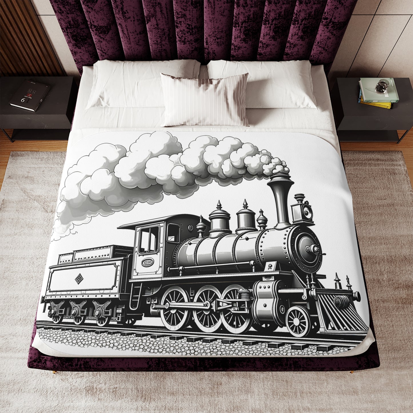 Blanket Coloring Kit with 10 Fabric Markers - Steam Train