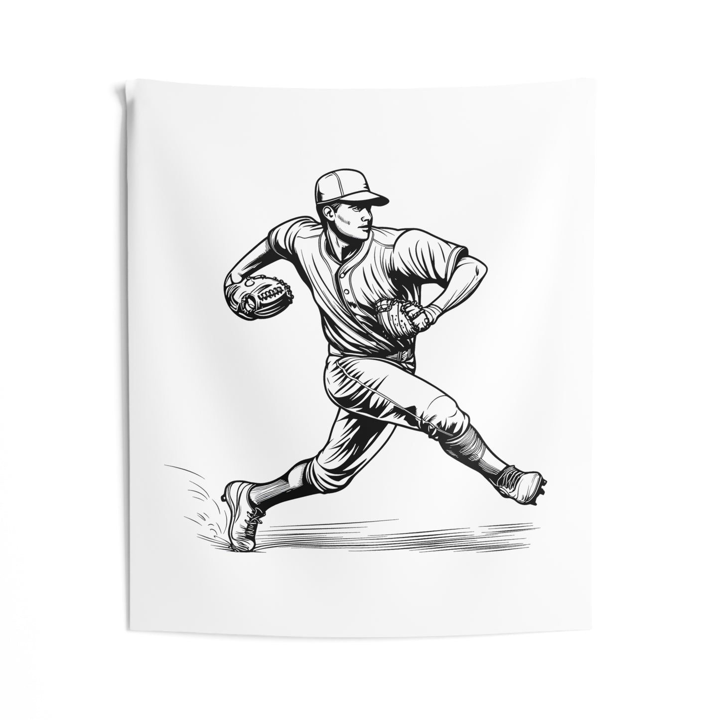 Indoor Wall Tapestries Coloring Kit with 10 Fabric Markers - Baseball