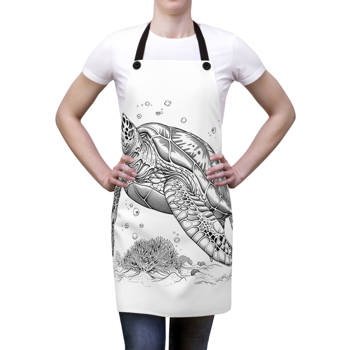 Apron Coloring Kit with 10 Fabric Markers - Sea Turtle