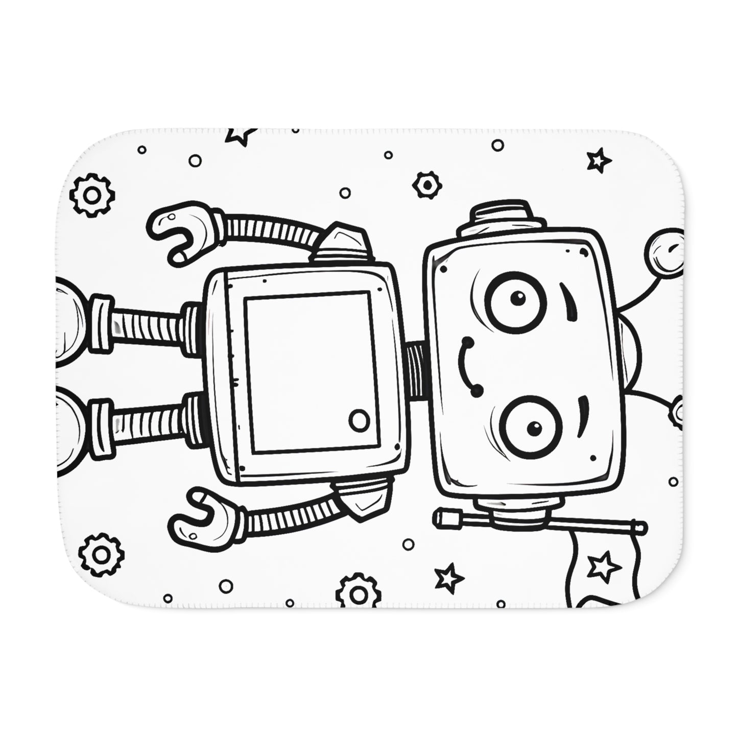 Blanket Coloring Kit with 10 Fabric Markers - Cute Robot