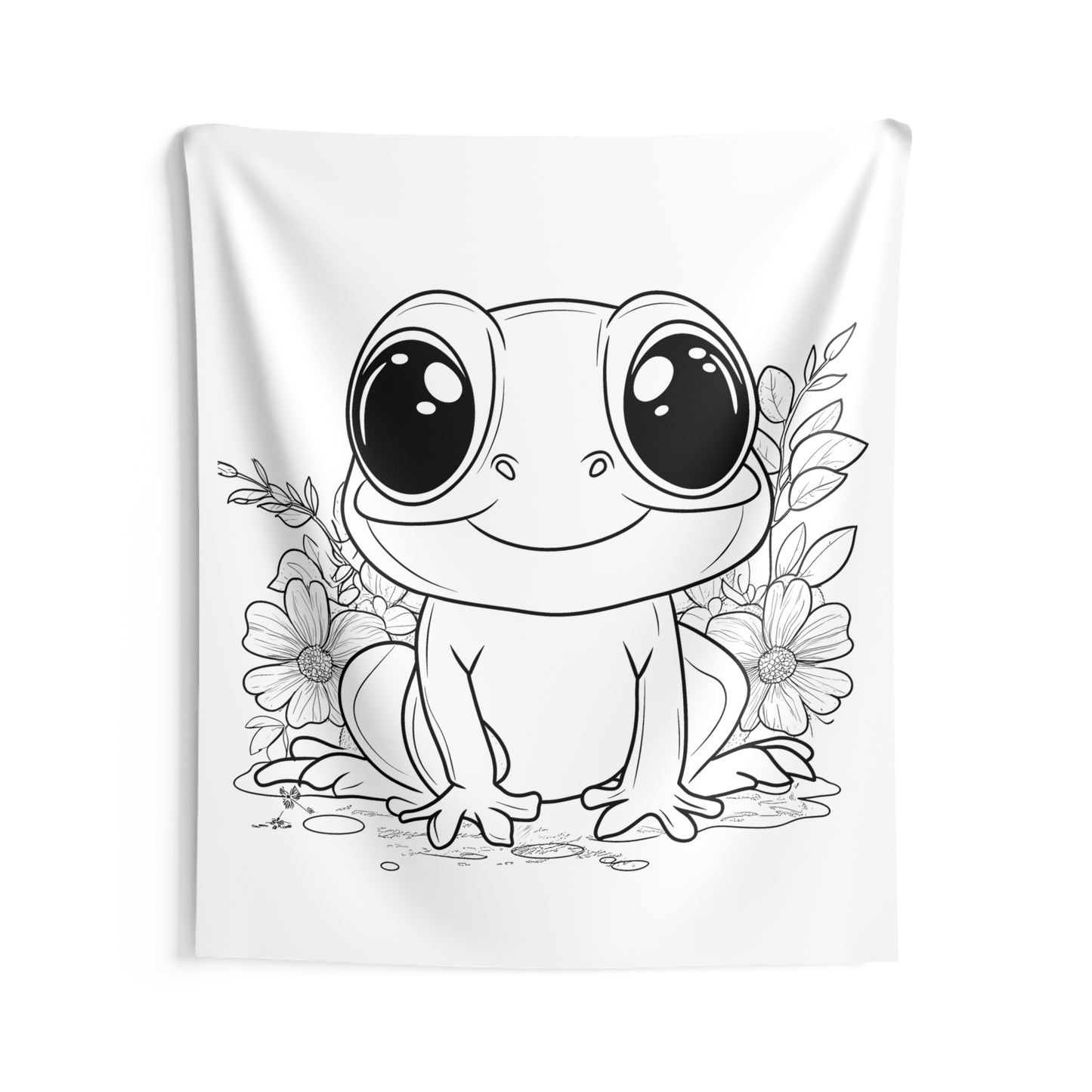 Indoor Wall Tapestries Coloring Kit with 10 Fabric Markers - Frog