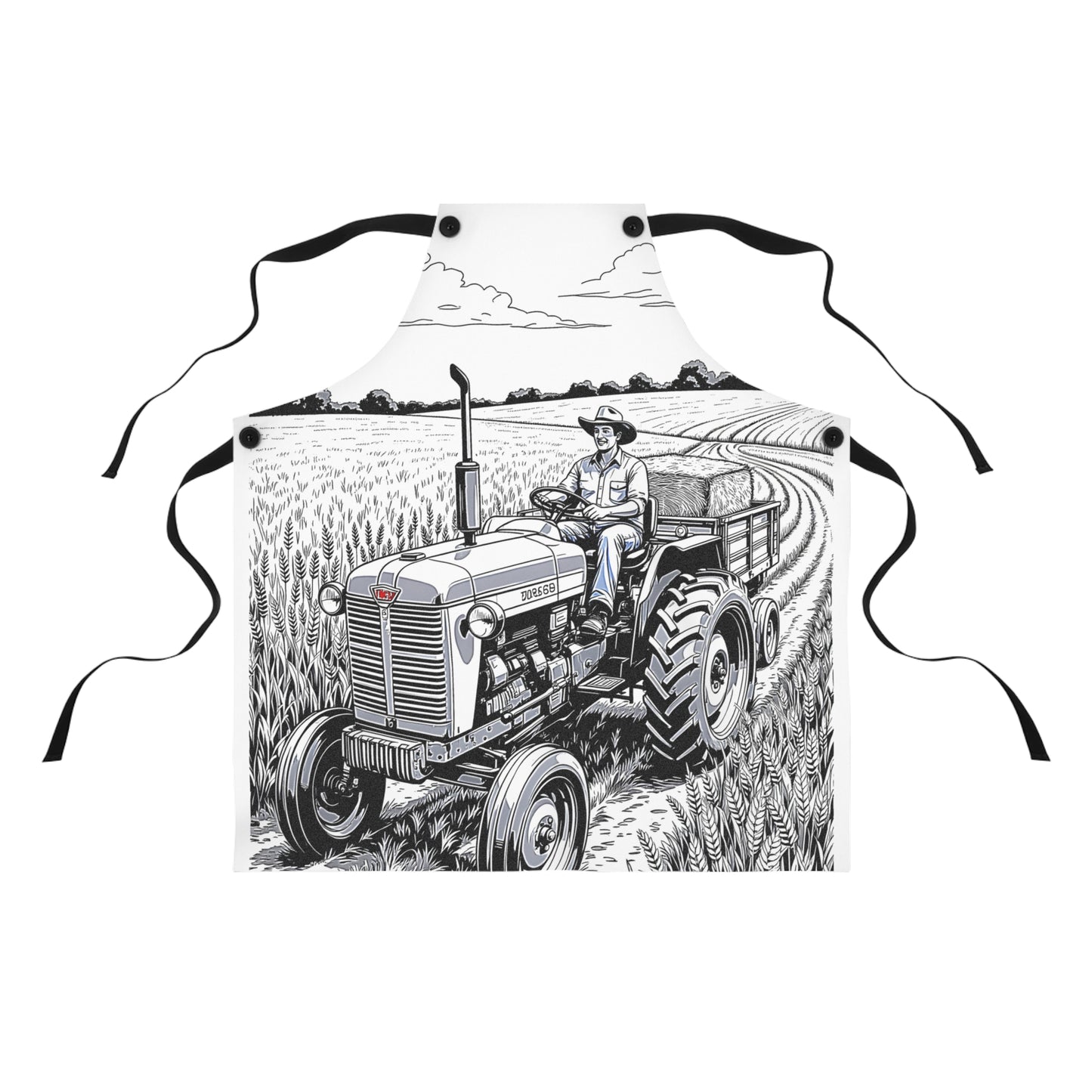 Apron Coloring Kit with 10 Fabric Markers - Tractor