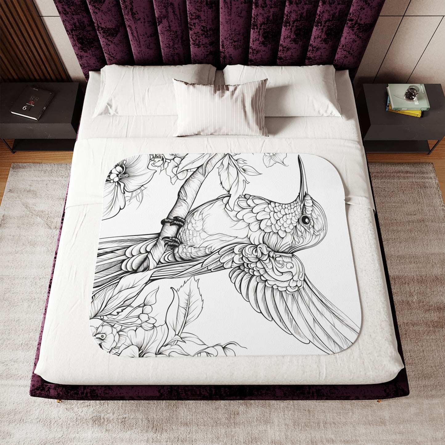 Blanket Coloring Kit with 10 Fabric Markers - Hummingbird