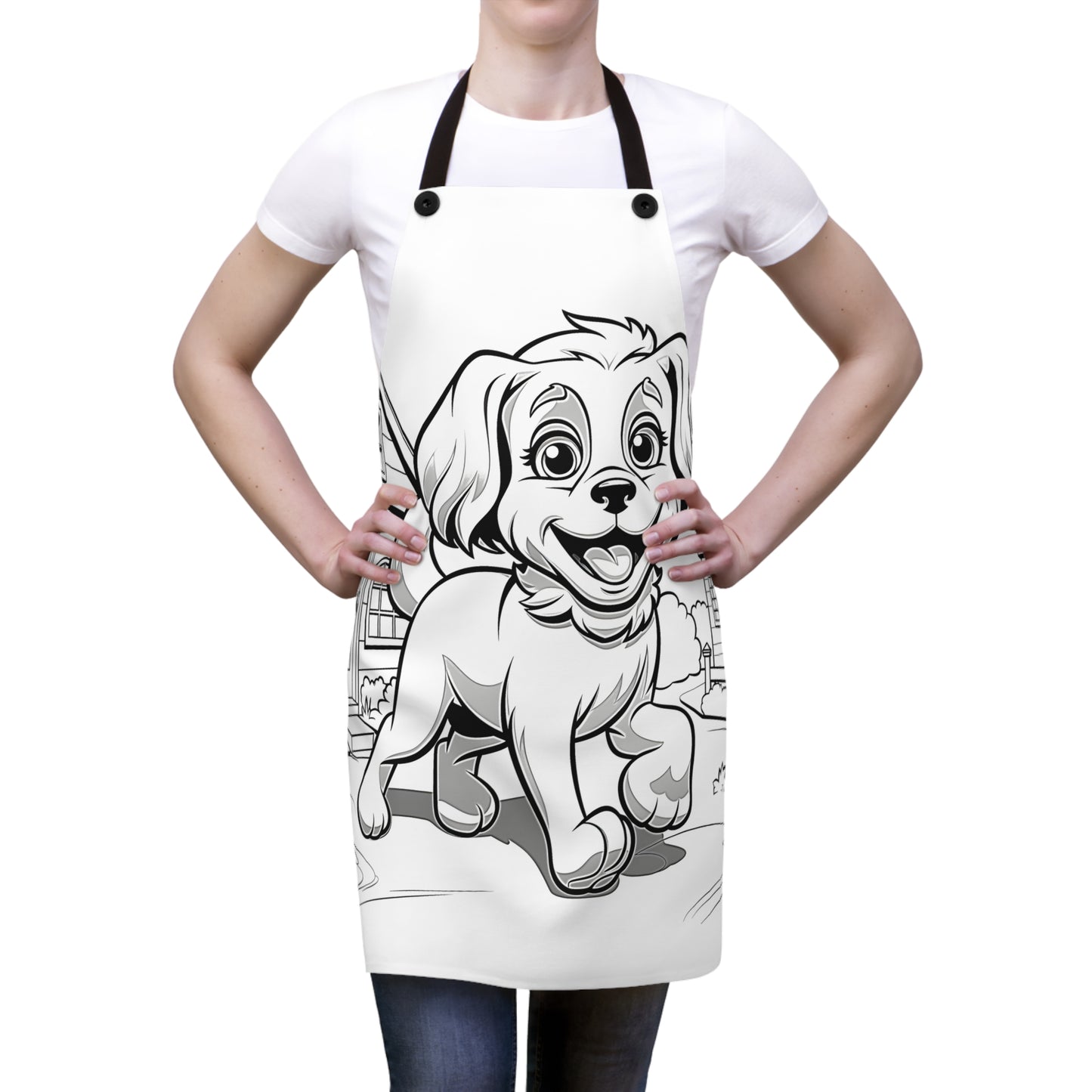 Apron Coloring Kit with 10 Fabric Markers - Dog