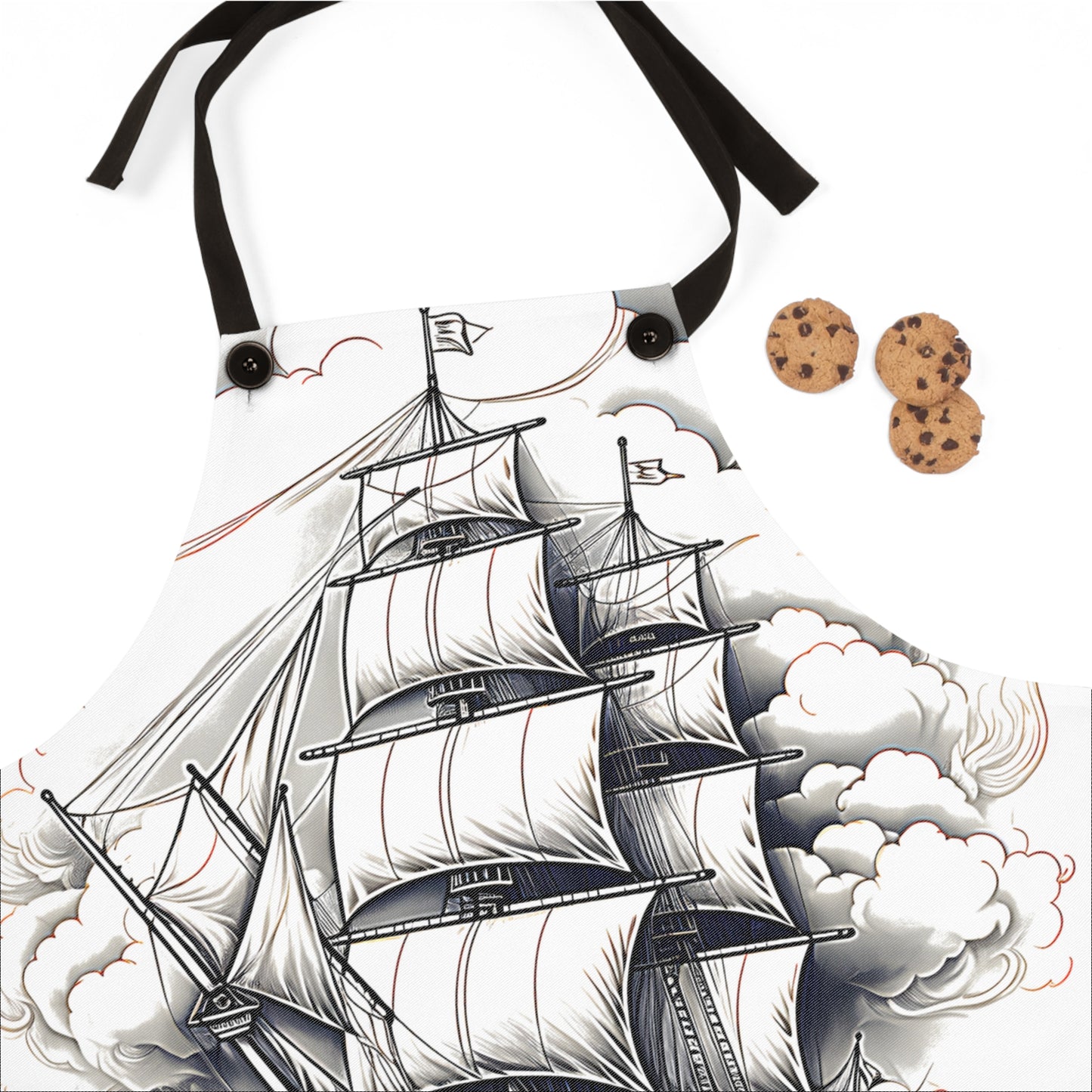 Apron Coloring Kit with 10 Fabric Markers - Sailing Ship