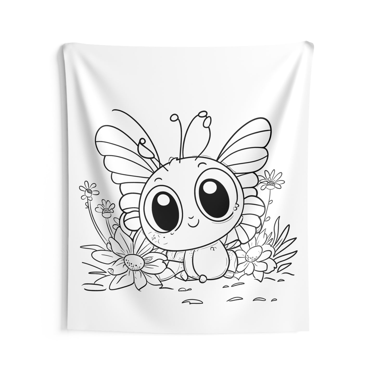 Indoor Wall Tapestries Coloring Kit with 10 Fabric Markers - Cute Butterfly