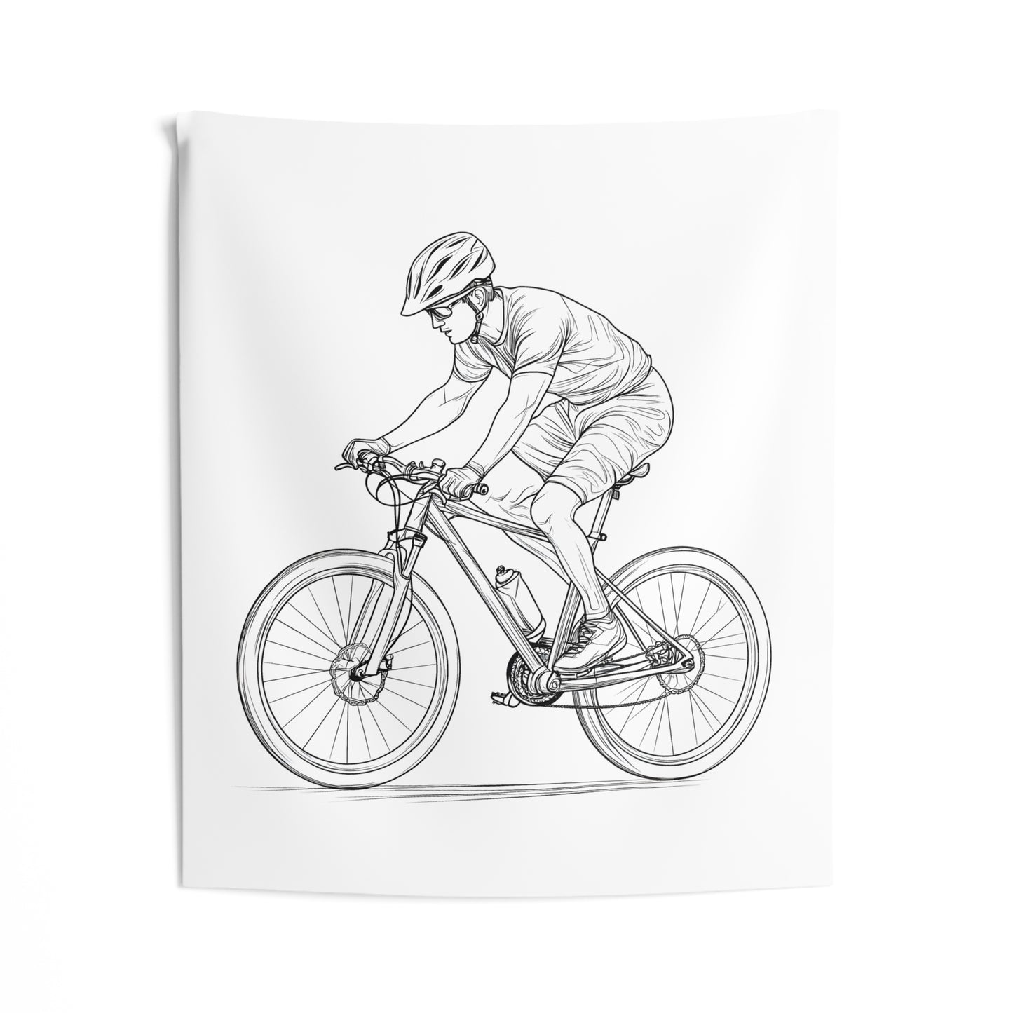 Indoor Wall Tapestries Coloring Kit with 10 Fabric Markers - Mountain Biking