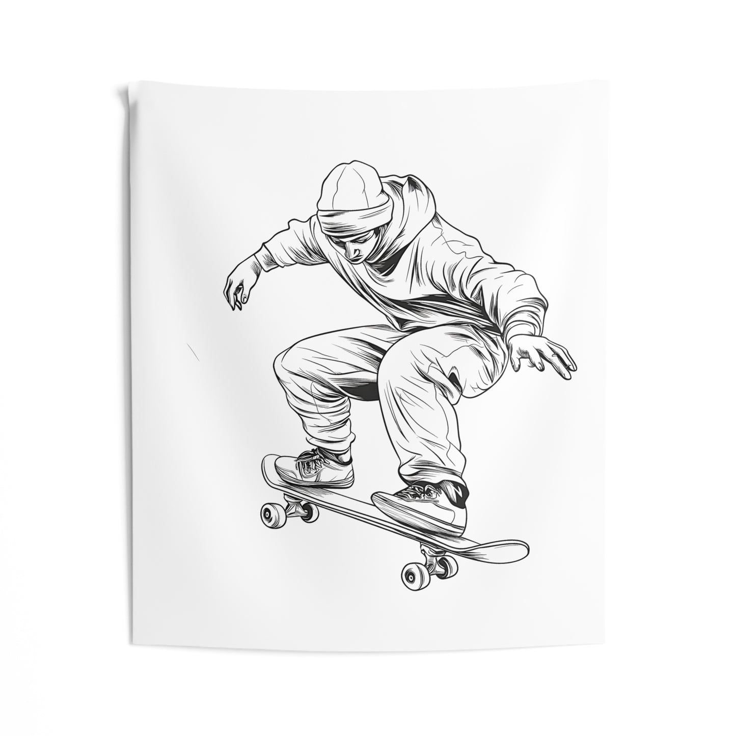 Indoor Wall Tapestries Coloring Kit with 10 Fabric Markers - Skateboarder