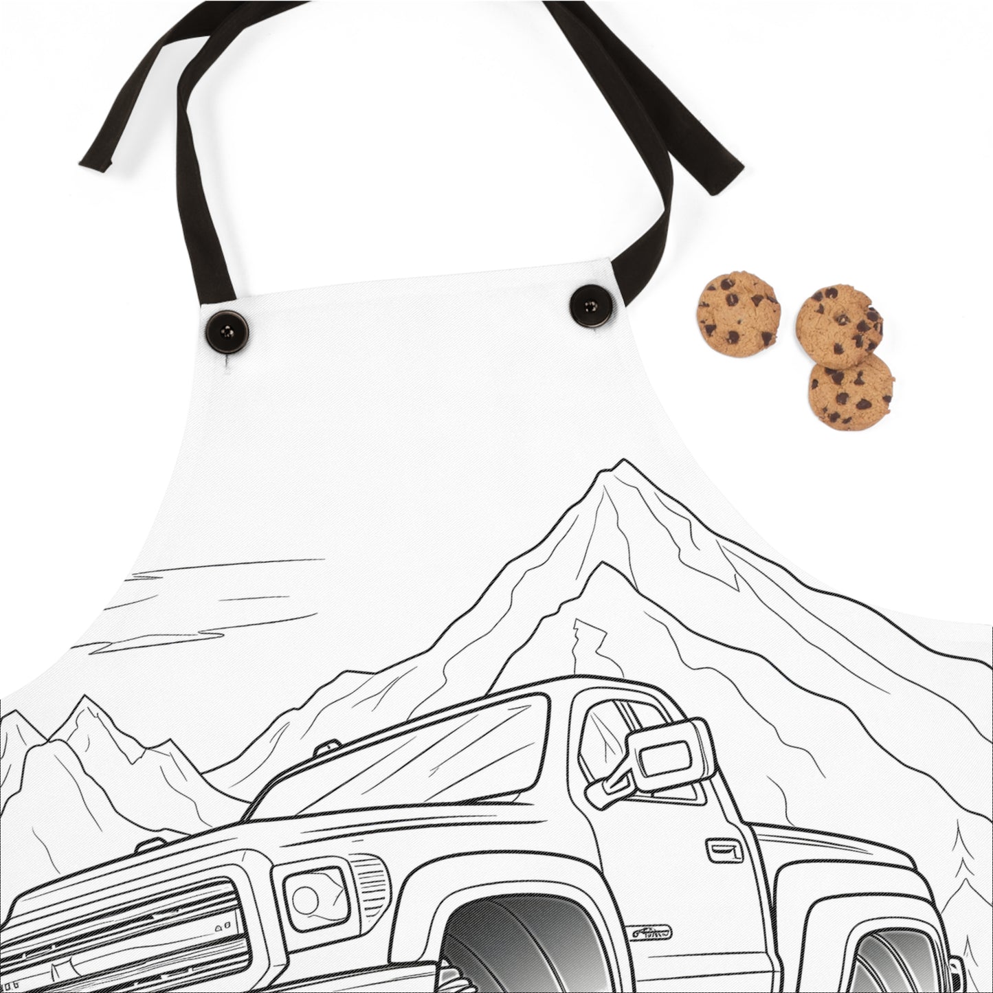 Apron Coloring Kit with 10 Fabric Markers - Monster Truck