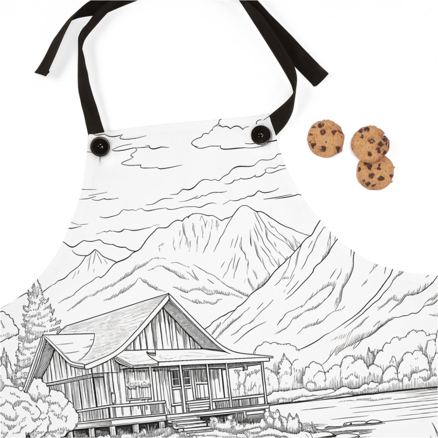 Apron Coloring Kit with 10 Fabric Markers - Mountain Cottage