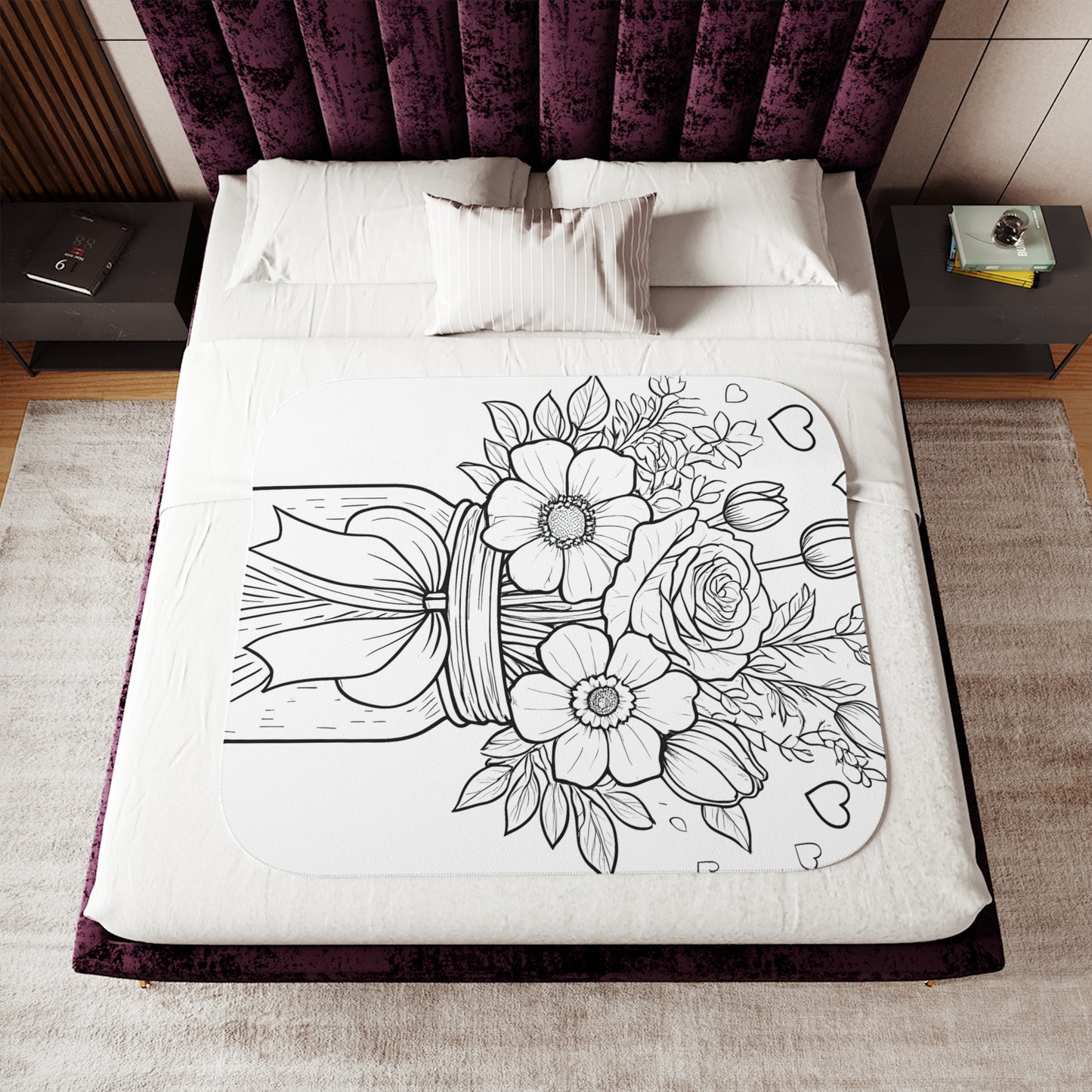 Blanket Coloring Kit with 10 Fabric Markers - Bouquet