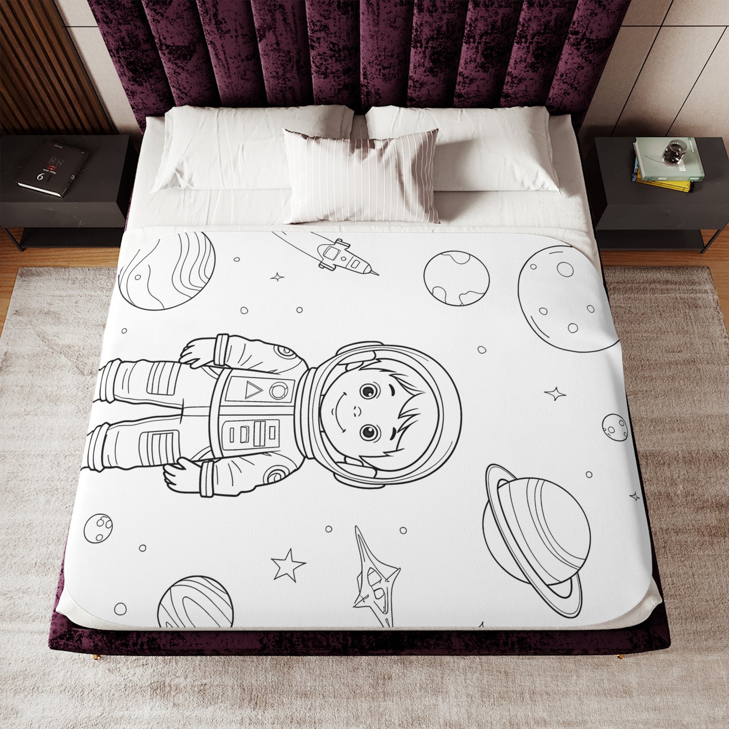 Blanket Coloring Kit with 10 Fabric Markers - Space Adventure