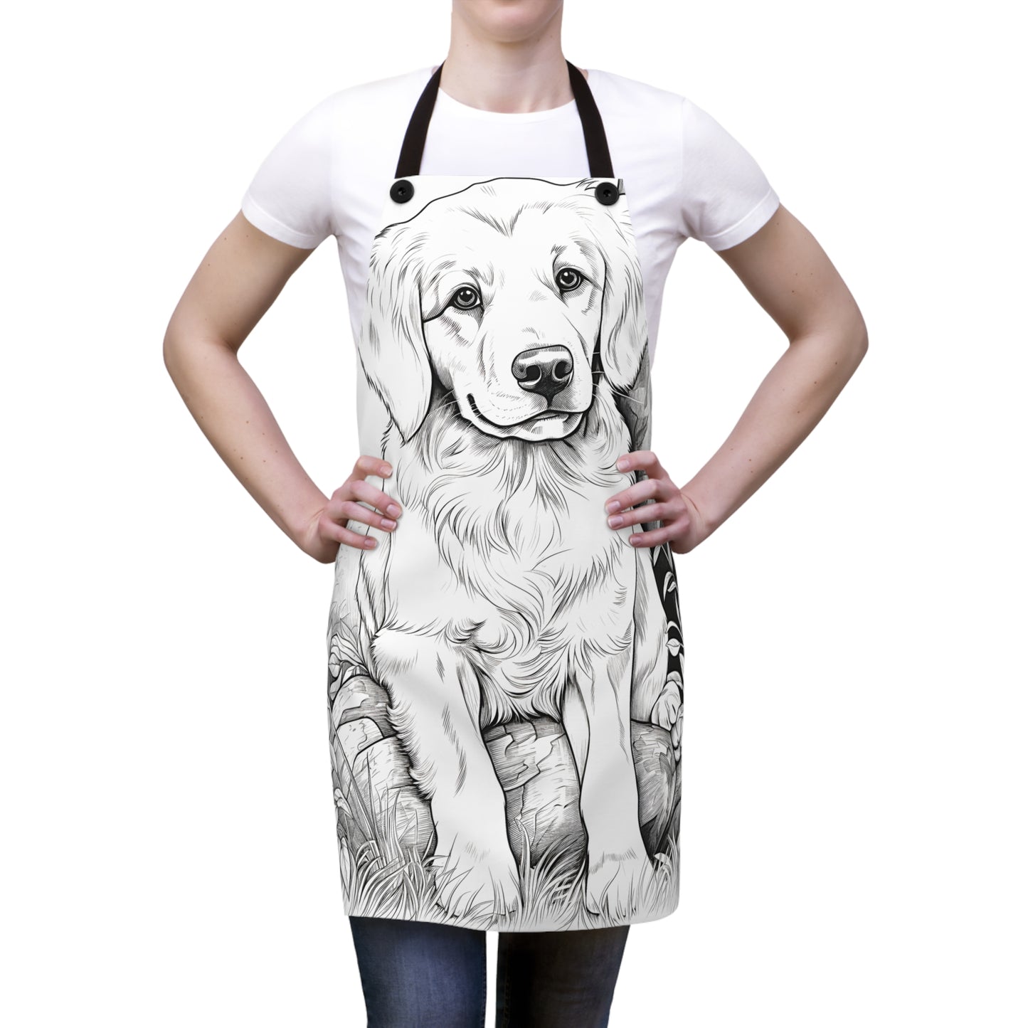 Apron Coloring Kit with 10 Fabric Markers - Puppy in Nature