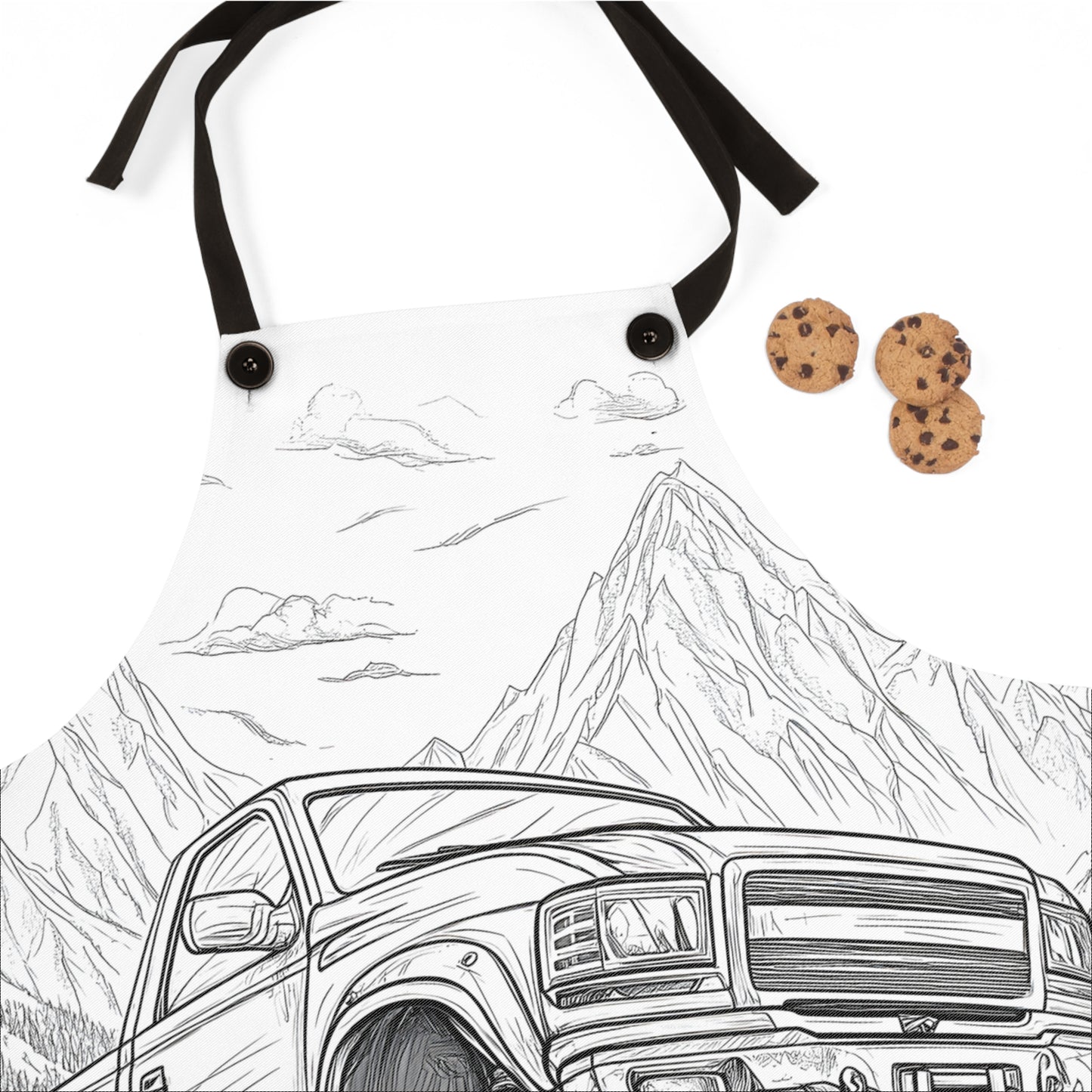 Apron Coloring Kit with 10 Fabric Markers - Monster Truck