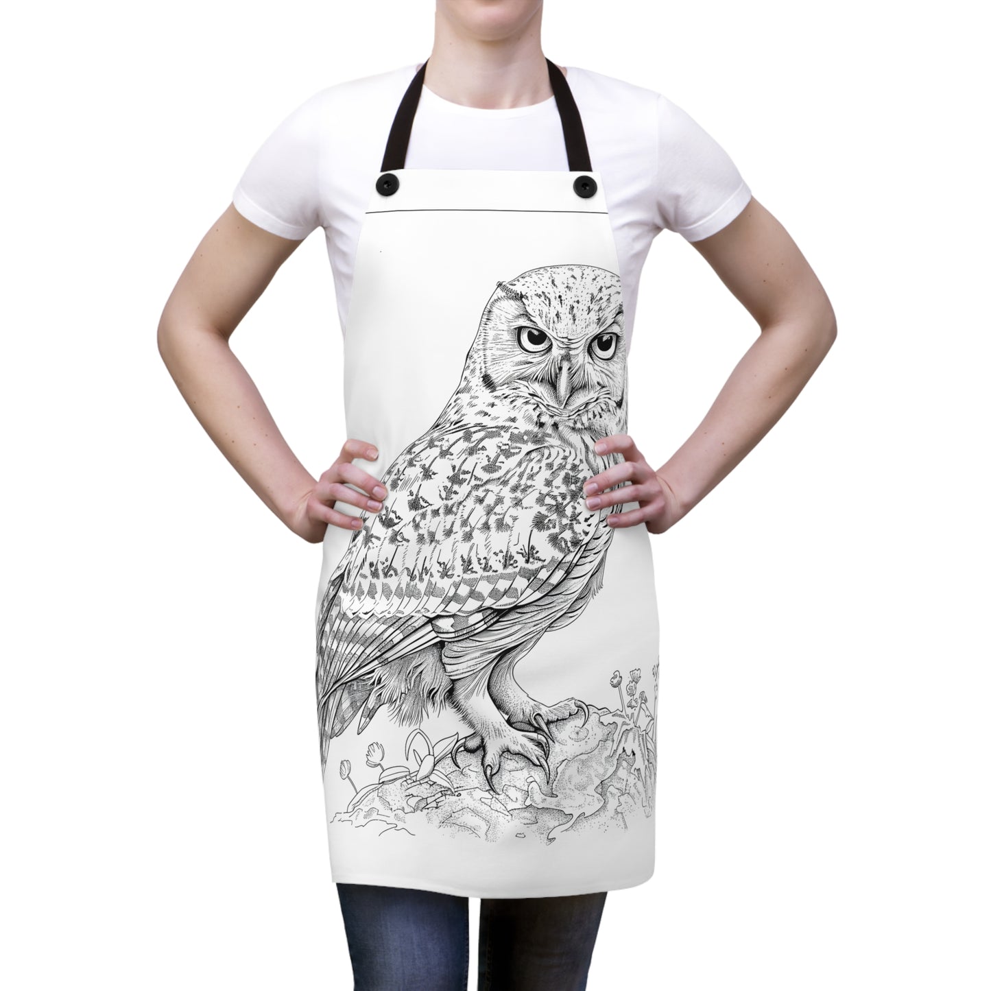 Apron Coloring Kit with 10 Fabric Markers - Owl