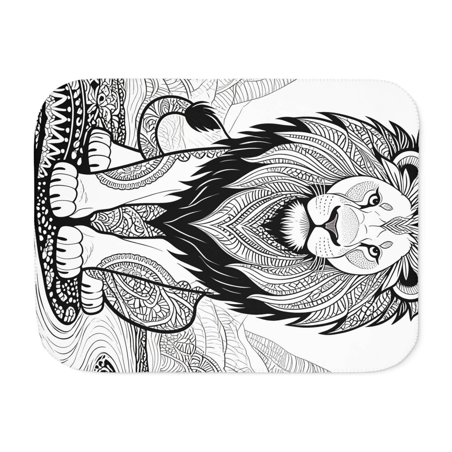 Blanket Coloring Kit with 10 Fabric Markers - Intricate Lion