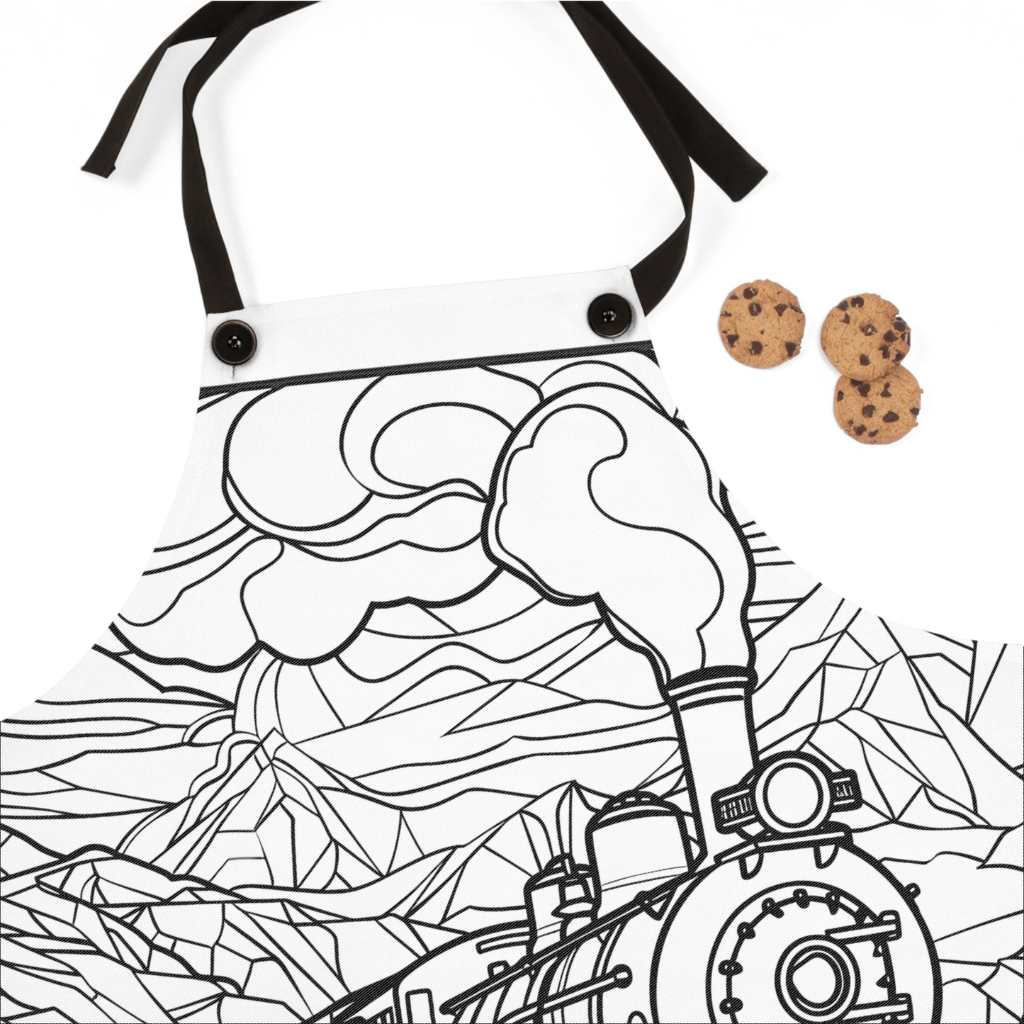 Apron Coloring Kit with 10 Fabric Markers - Steam Train