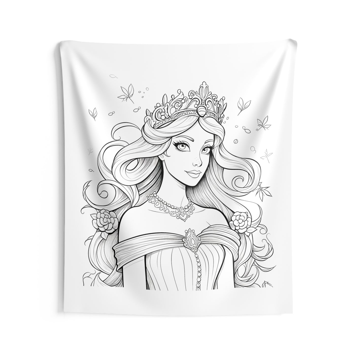 Indoor Wall Tapestries Coloring Kit with 10 Fabric Markers - Elegant Princess