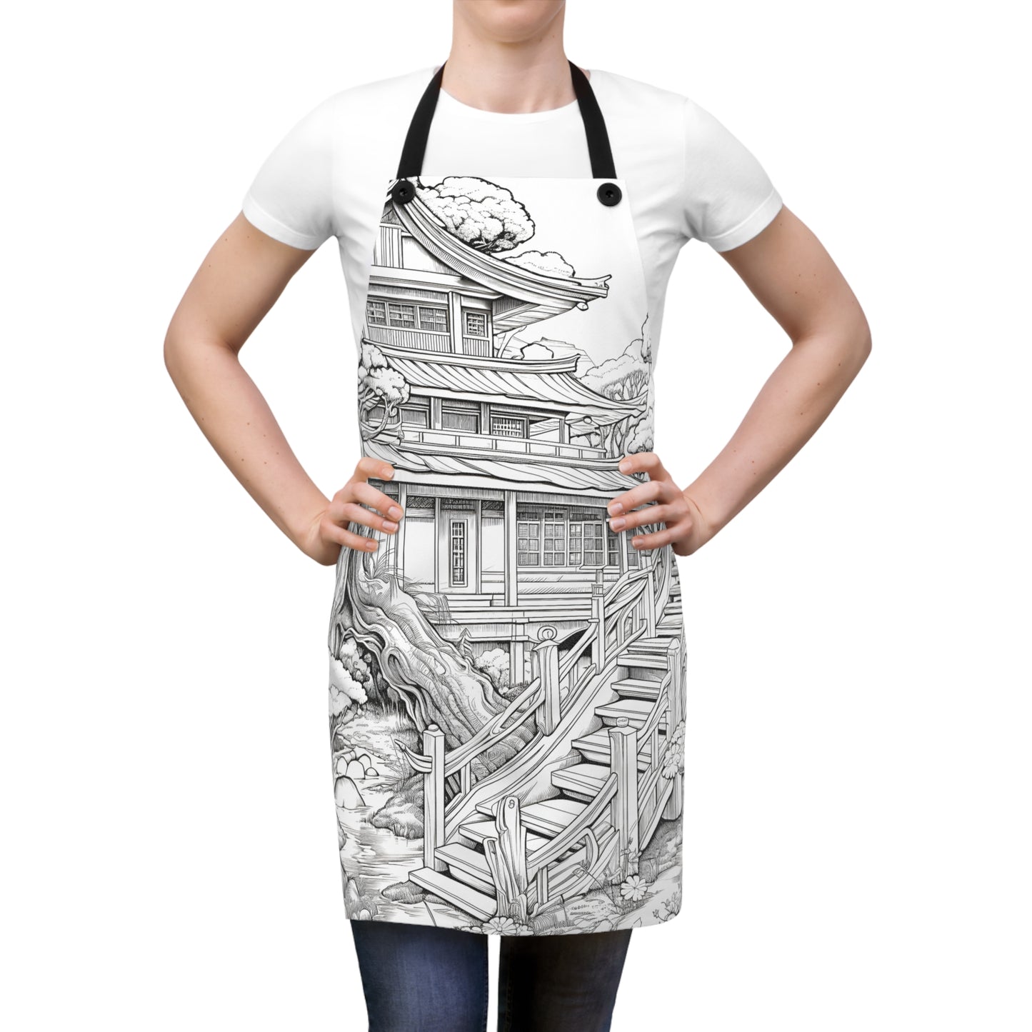 Apron Coloring Kit with 10 Fabric Markers - Traditional House