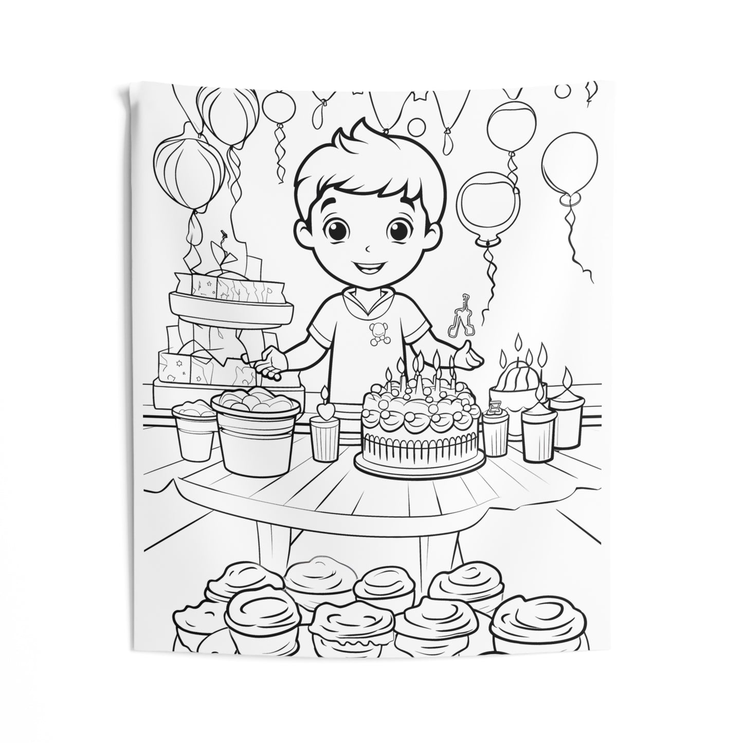 Indoor Wall Tapestries Coloring Kit with 10 Fabric Markers - Birthday Party