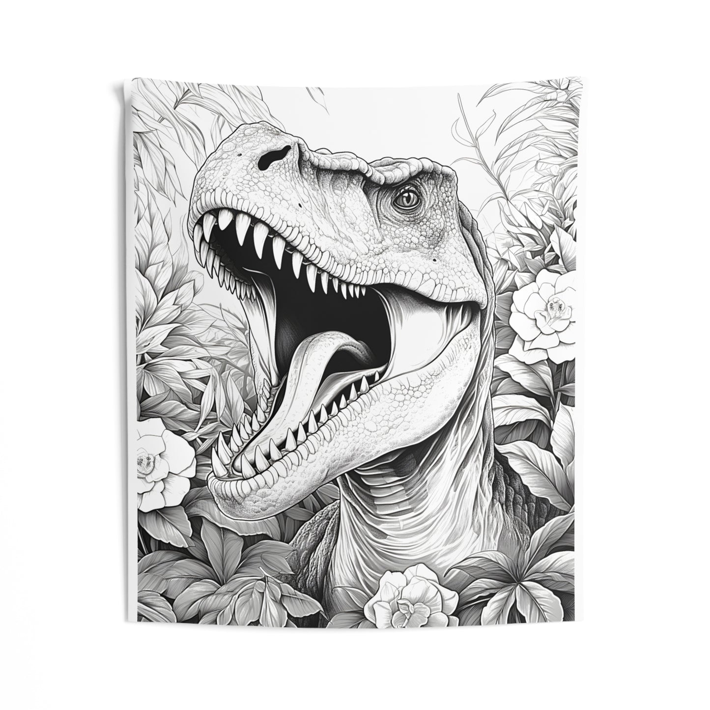 Indoor Wall Tapestries Coloring Kit with 10 Fabric Markers - Tyrannosaurus Rex