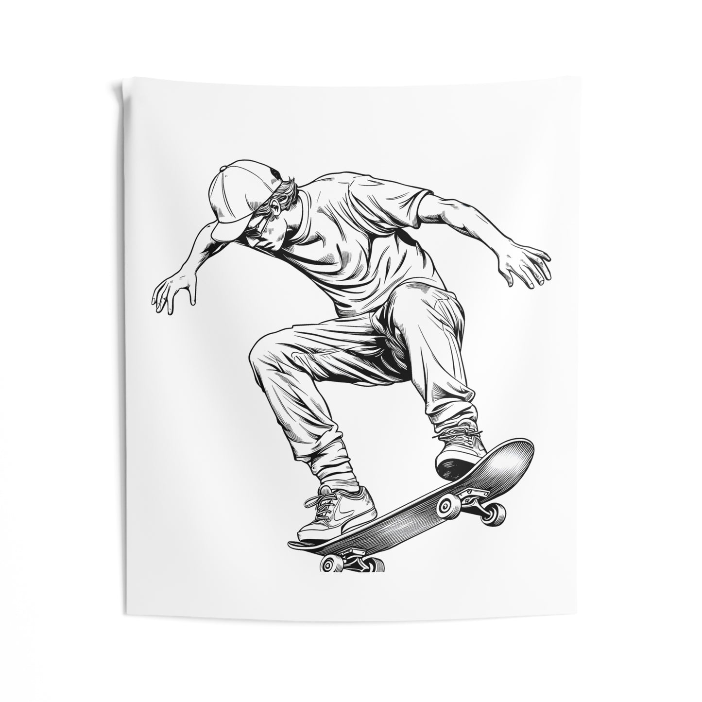 Indoor Wall Tapestries Coloring Kit with 10 Fabric Markers - Young Skater